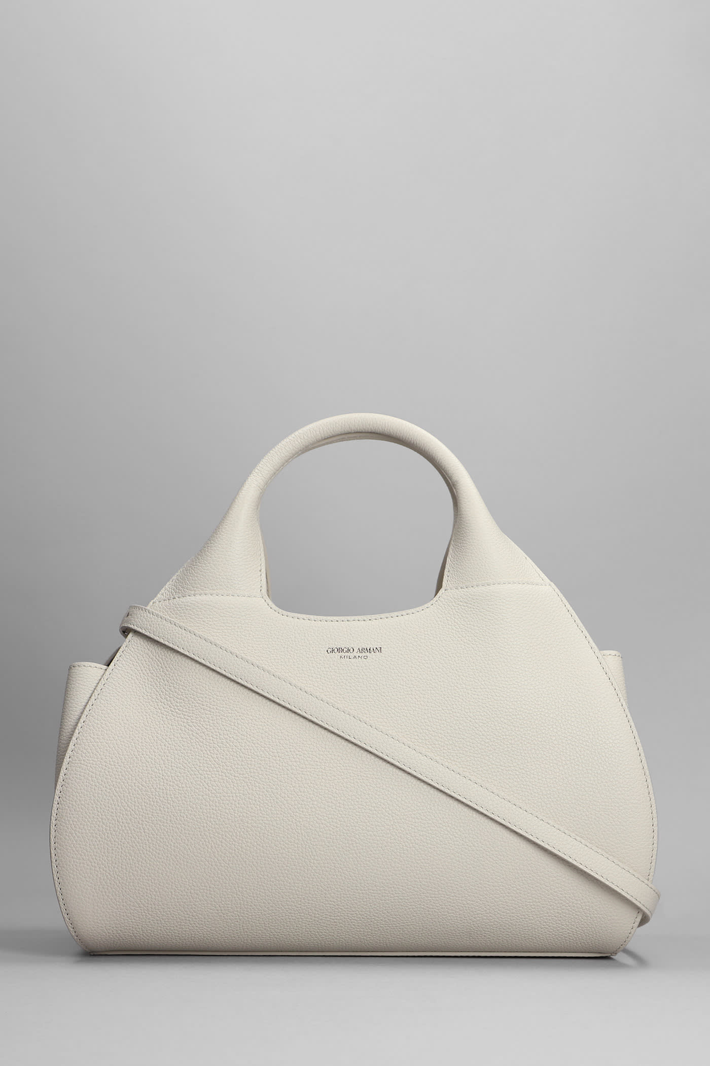 Giorgio Armani Hand Bag In Beige Leather