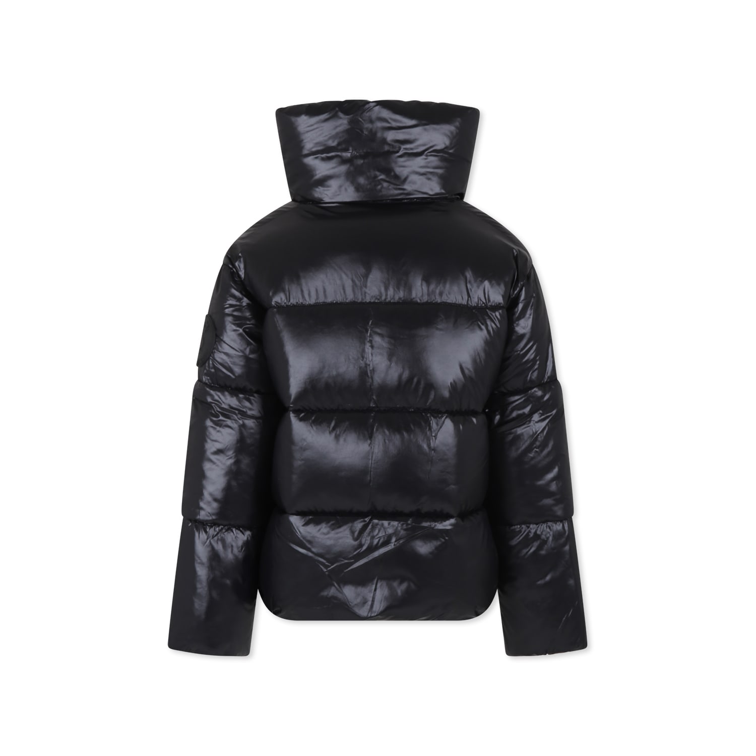 Save The Duck Black Down Jacket For Girl In Black