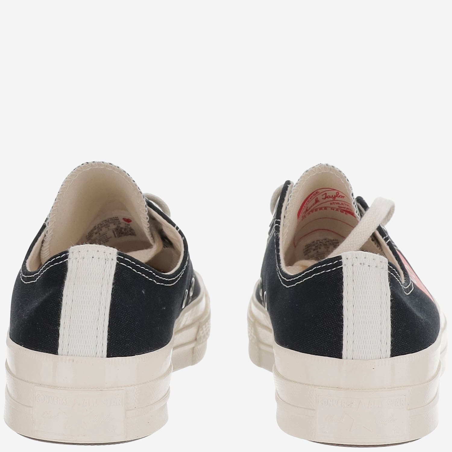 Comme Des Garçons Play Chuck Taylor Small Red Heart Sneakers In Black