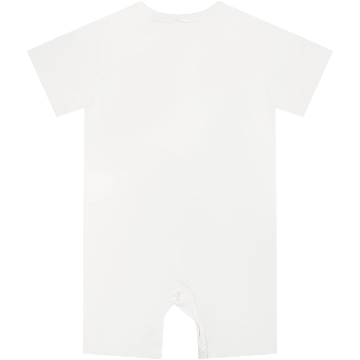 Shop Stella Mccartney White Romper For Baby Boy With Fruti And Vegetable Print
