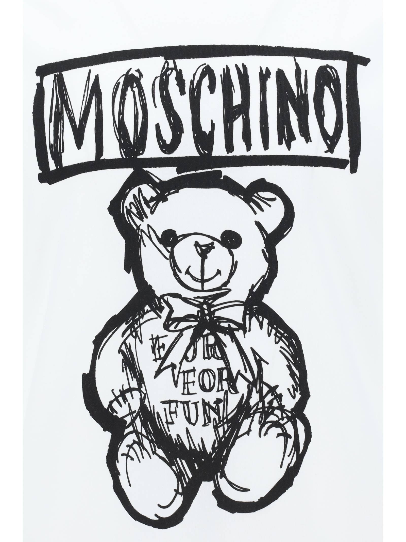 Shop Moschino T-shirt In Multi/white