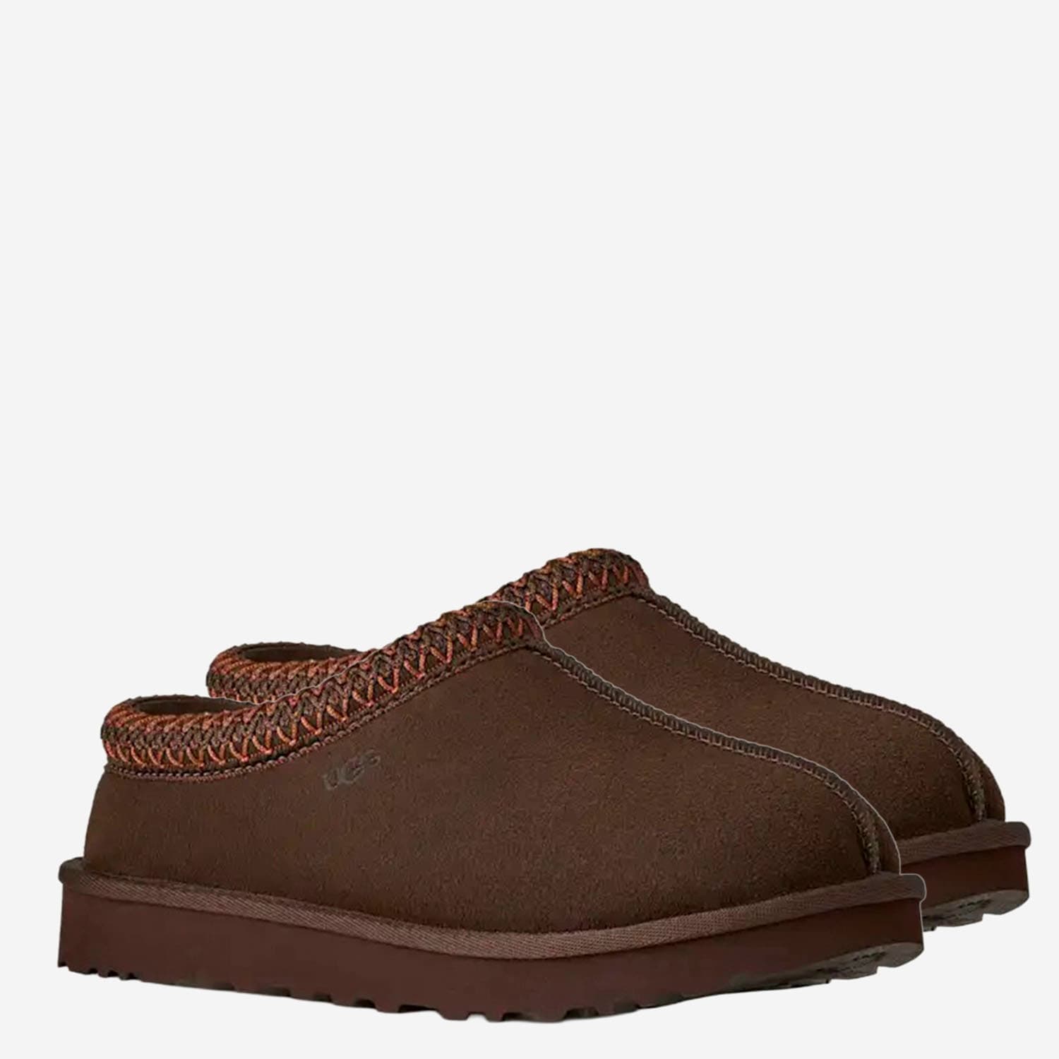 Ugg Tasman Burnt Cedar Sheepskin Embroidery Trim Mules In Brown
