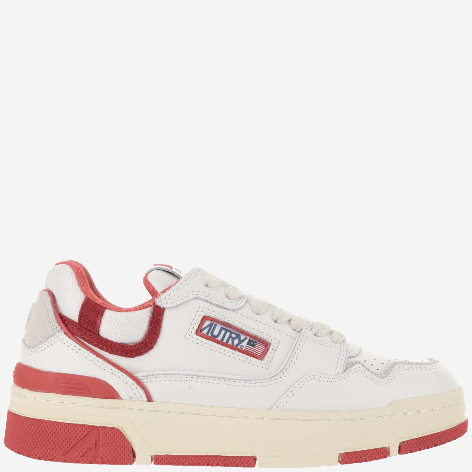 Autry 'clc' White Sneakers With Logo Patch On The Tongue And Logo Print On The Heel In Wht/rd