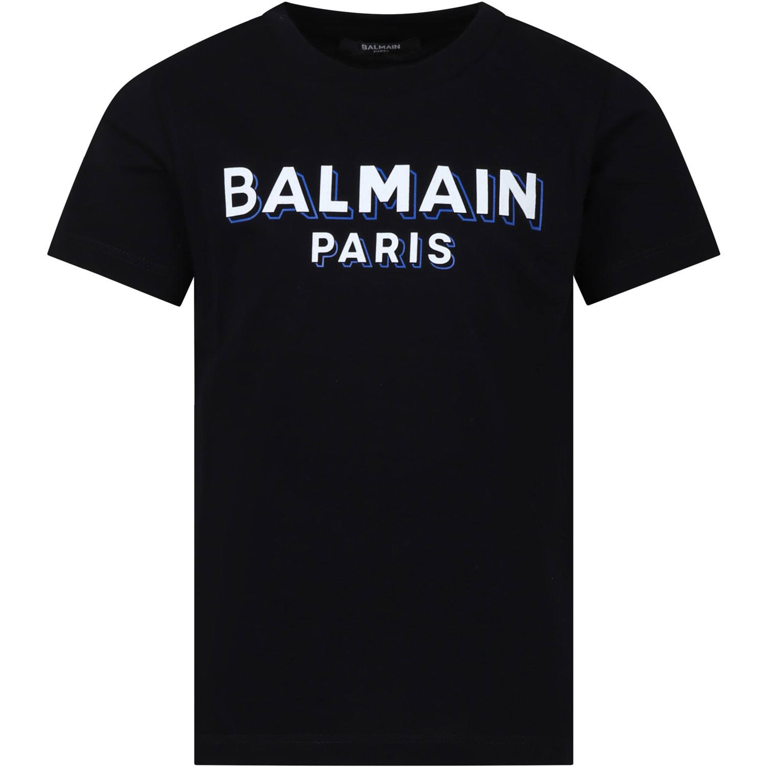 Balmain Kids' Black T-shirt For Girl With Logo