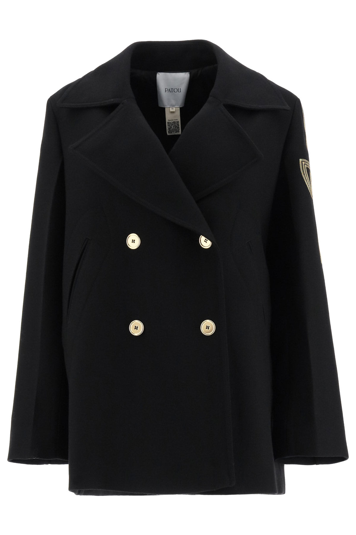 Patou Peacoat With Embroidered Logo