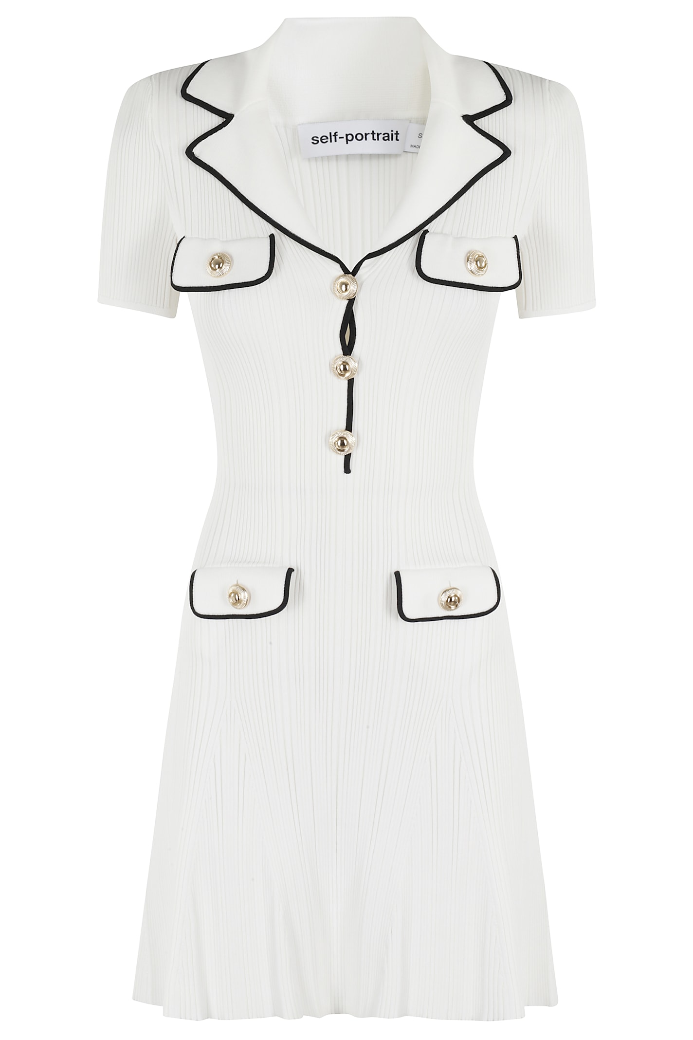 White Viscose Rib Knit - Mini Dress