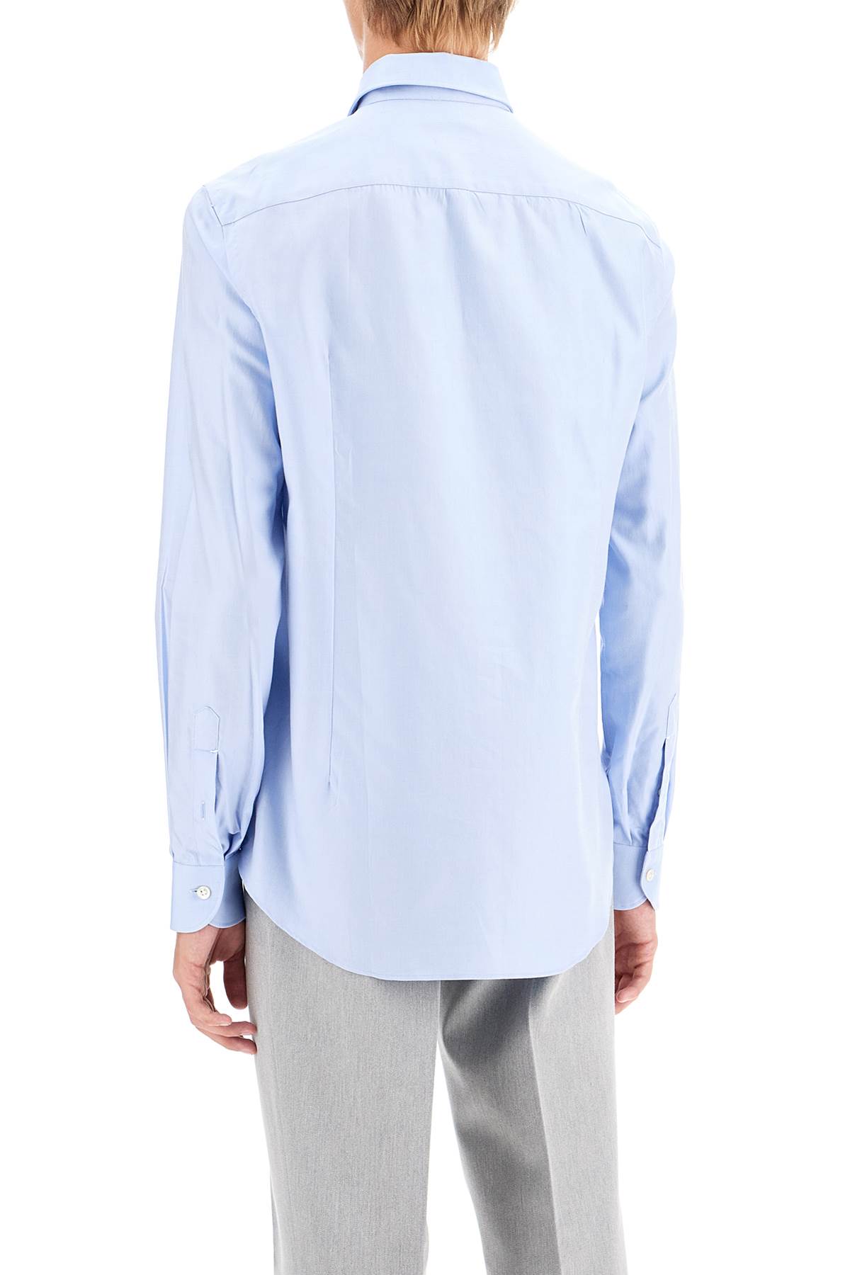 Shop Vincenzo Di Ruggiero Slim Fit Twill Shirt For Men In Azzurro 2 (light Blue)