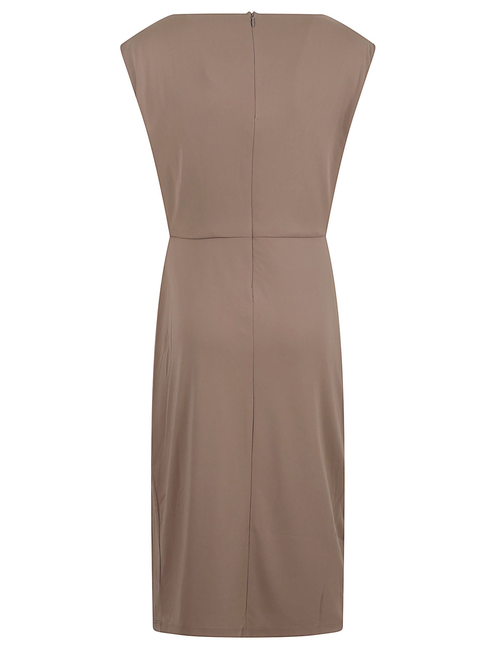 Ralph Lauren Breniel-short Sleeve-day Dress In Brown