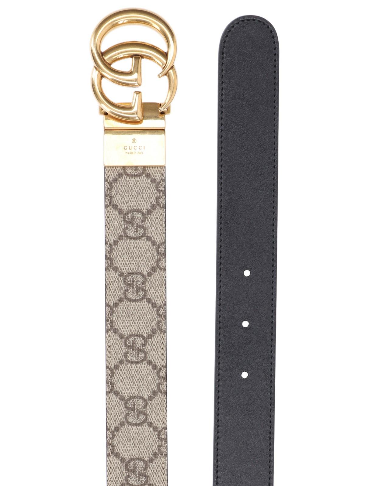 Gucci Gg Marmont Reversible Belt In Black