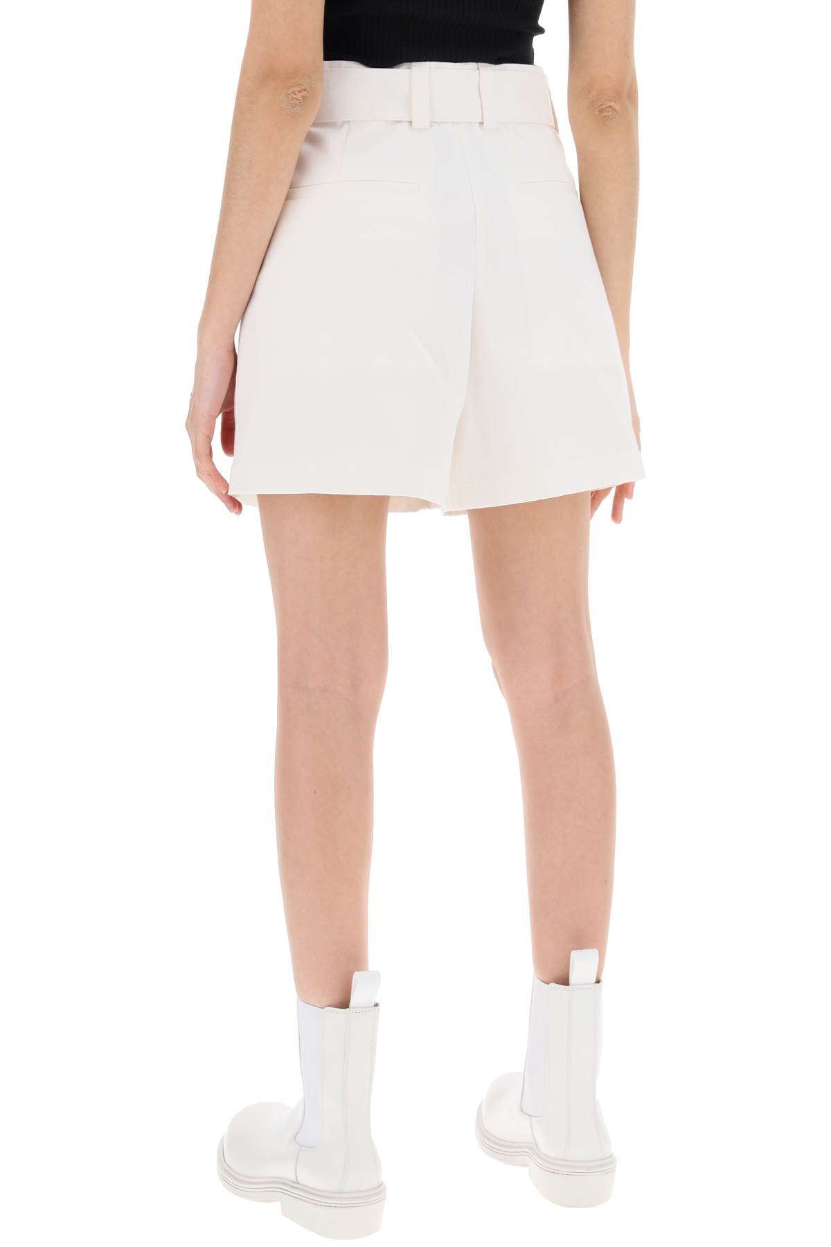 Shop Jil Sander Cotton Bermuda Shorts With Removable Belt In Optic White (white)