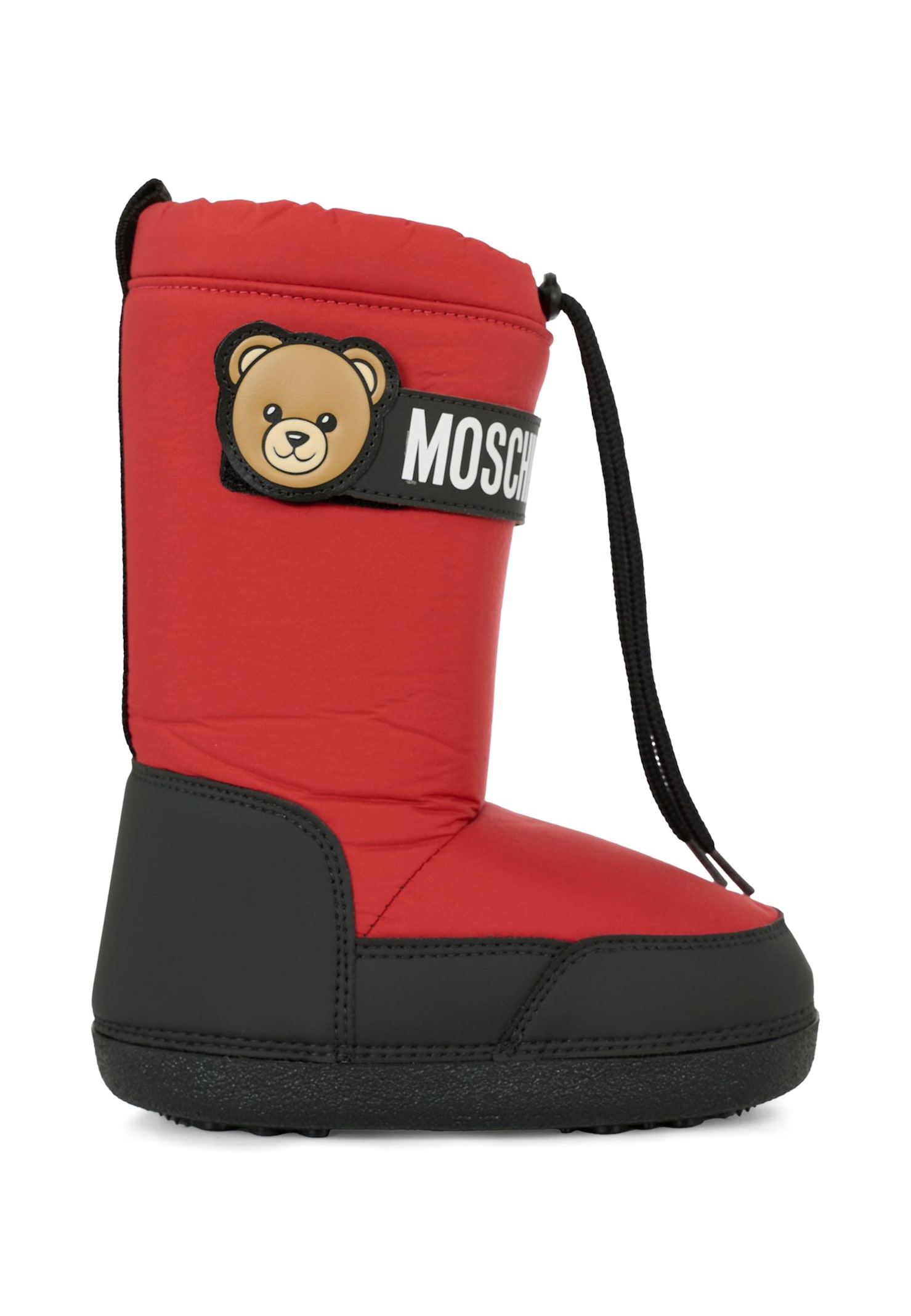 Moschino Red Snow Boots For Boy With Teddy Bear In Red