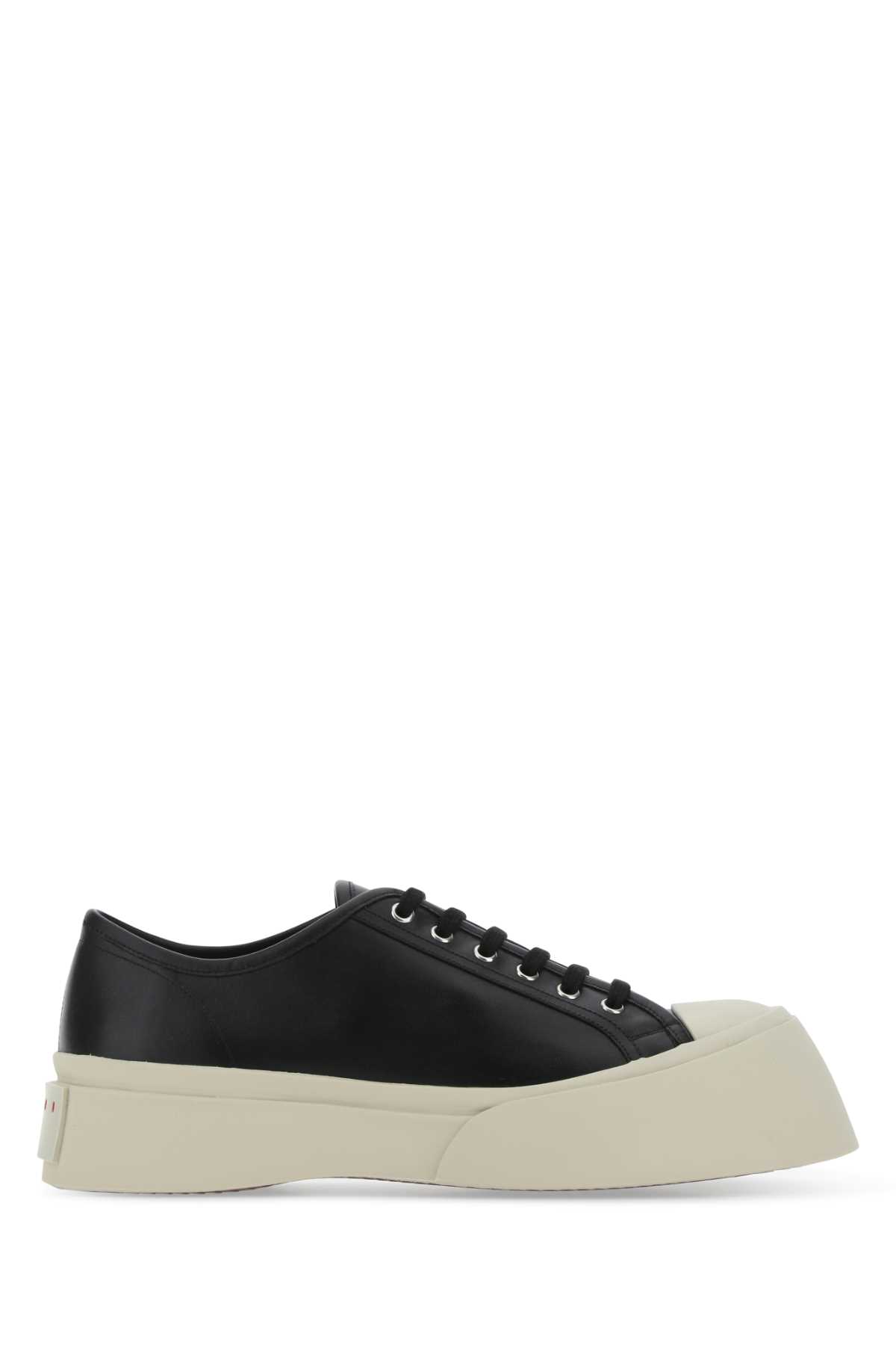 Shop Marni Black Leather Pablo Sneakers In 00n99