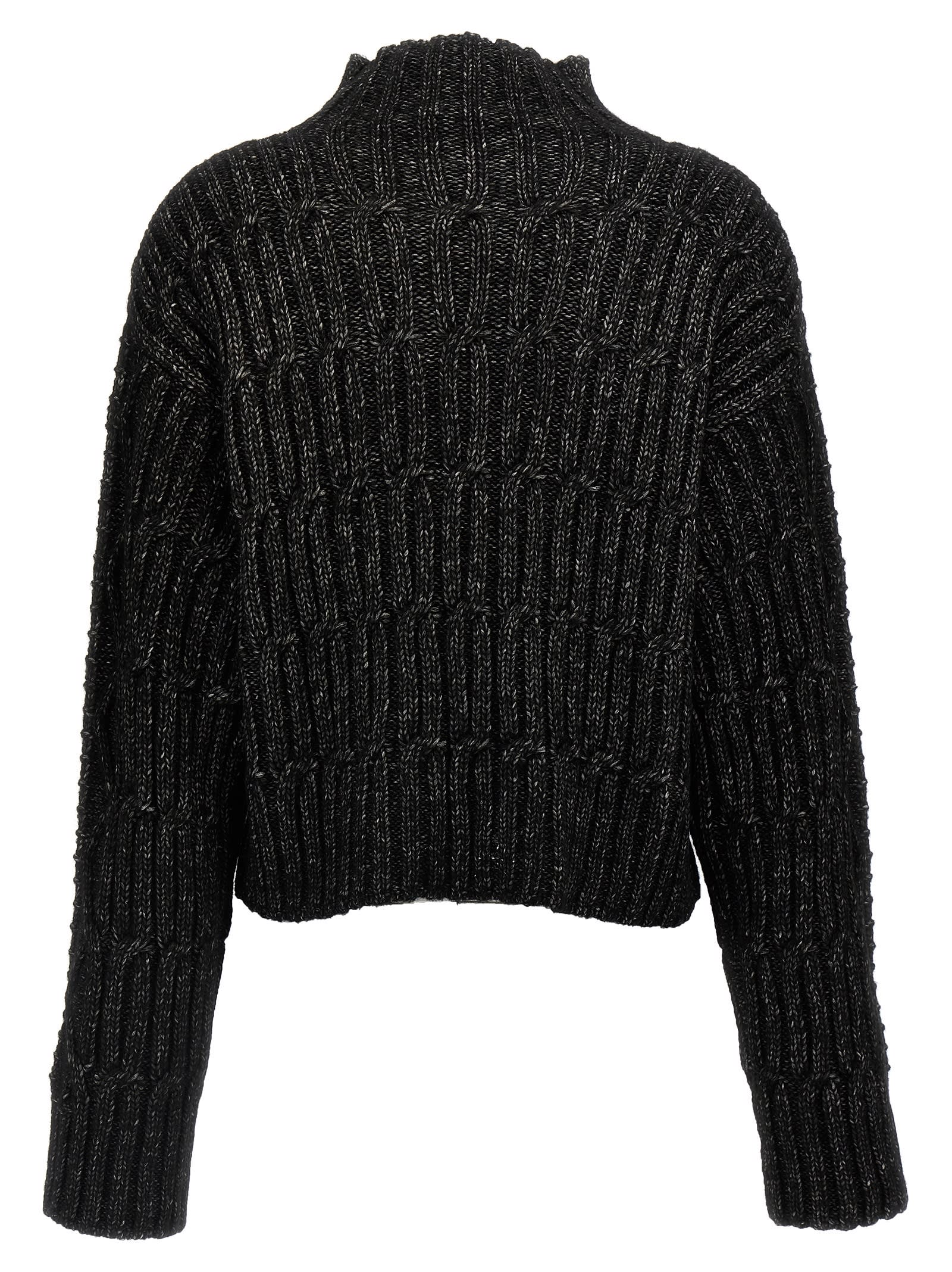 Shop Alberta Ferretti Braided Sweater In Nero