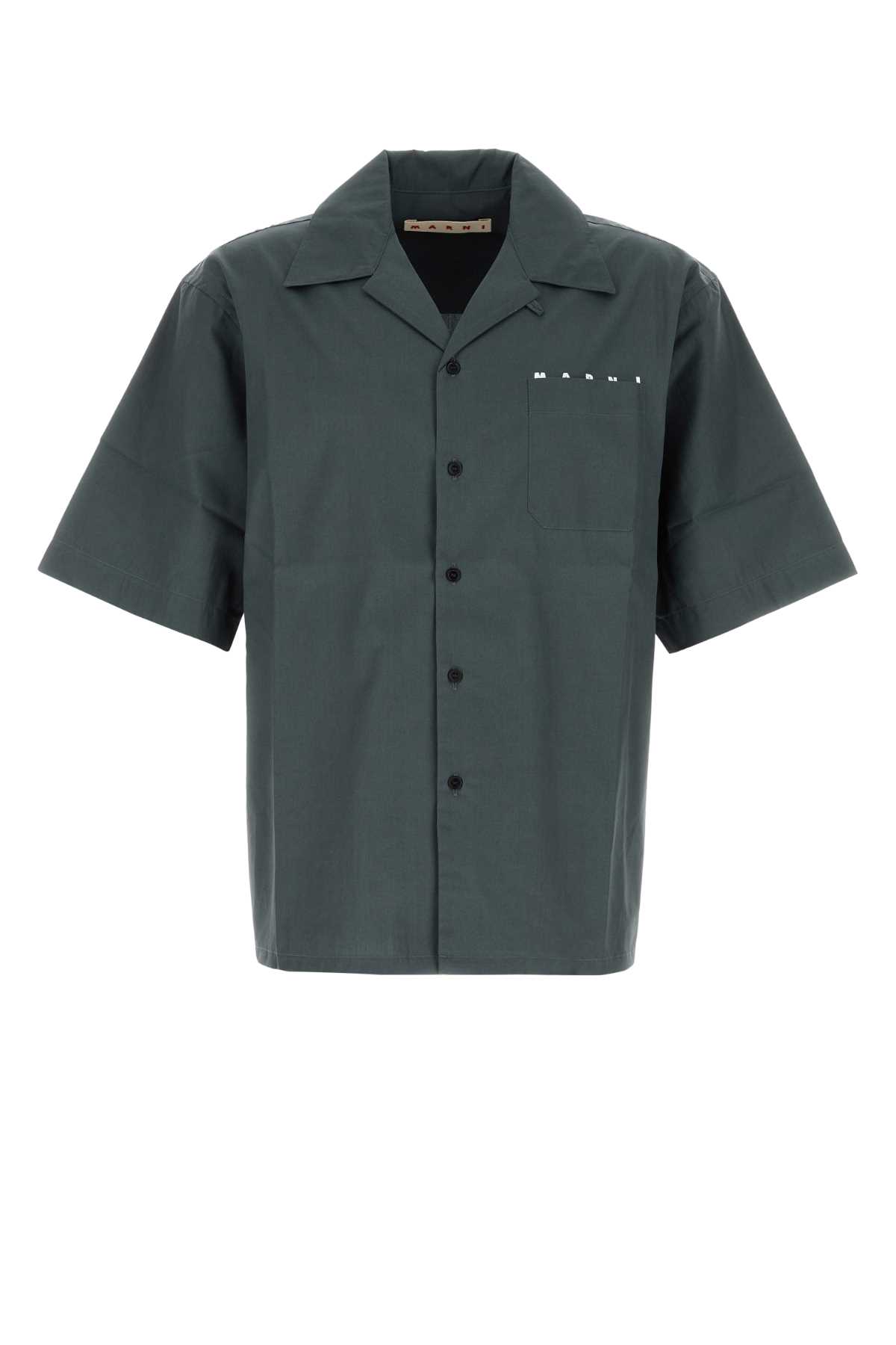 Marni Grey Graphite Solid Shirt In Gray