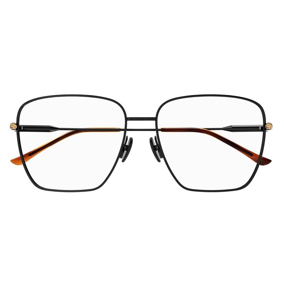 Shop Gucci Rectangle Frame Glasses In 003 Black Black Transpare