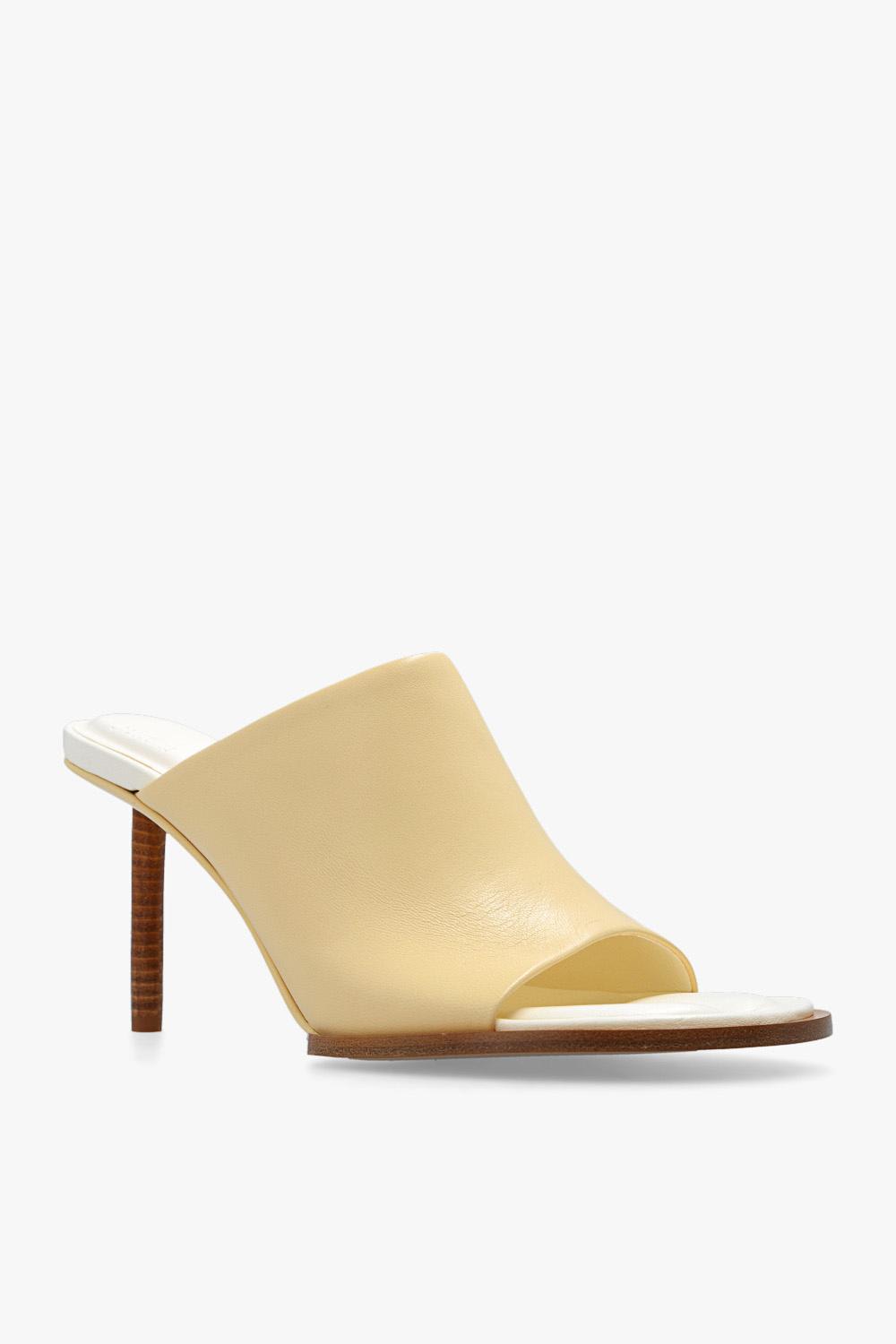 Shop Jacquemus Rond Carre Heeled Mules In Off-white