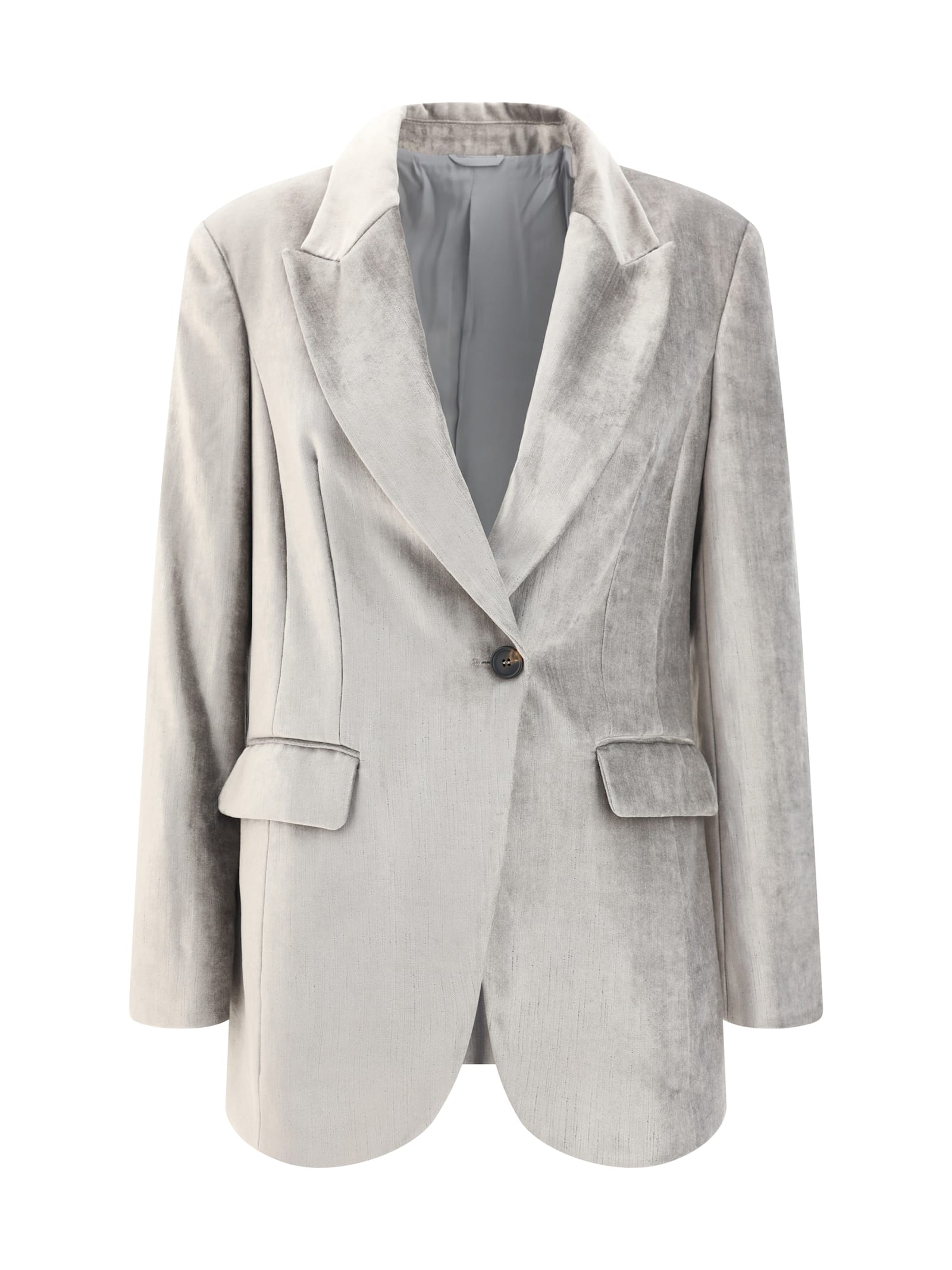 Shop Brunello Cucinelli Blazer Jacket In Acciao