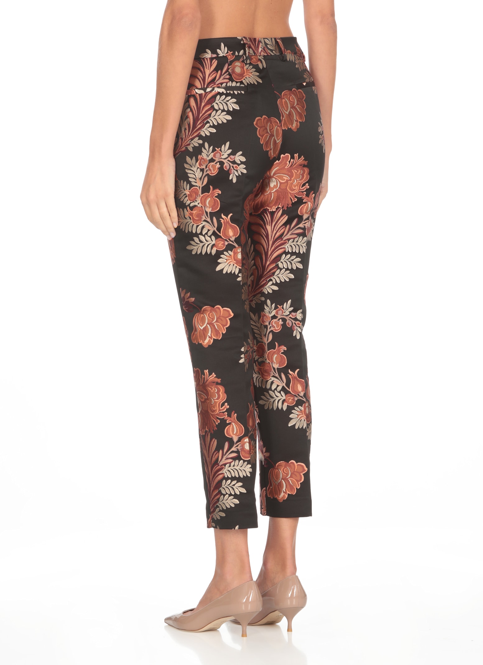 Shop Etro Jacquard Pants In Black