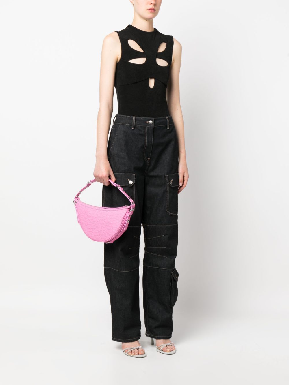 By Far Gib Leather Shoulder Bag In Pink