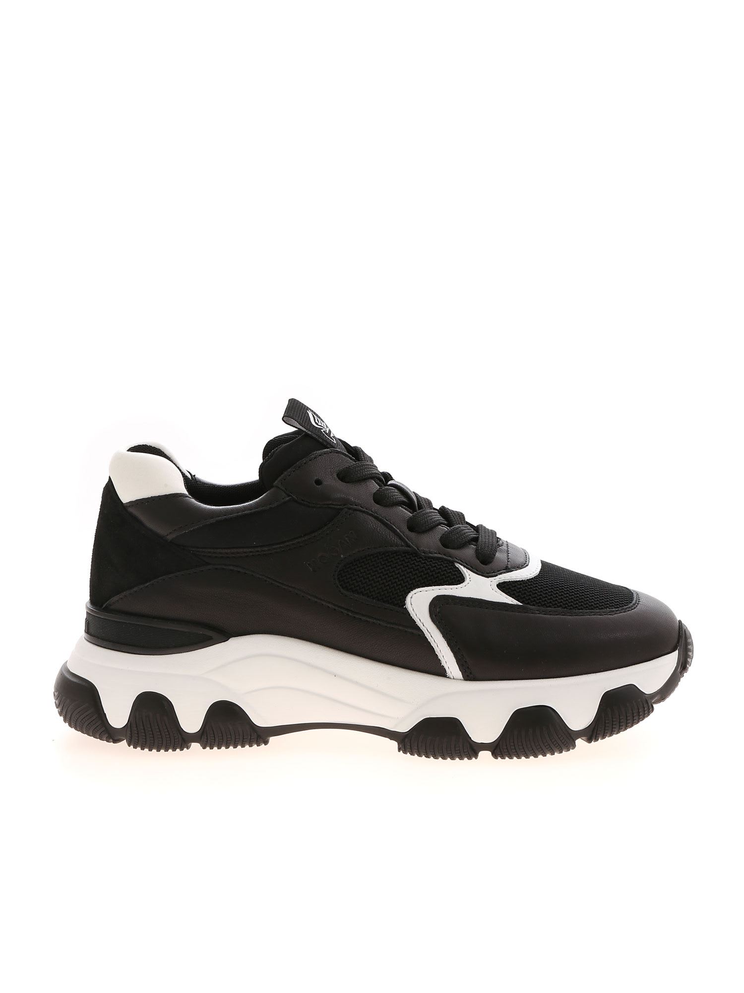 Hogan Hyperactive Leather And Fabric Sneakers In Black