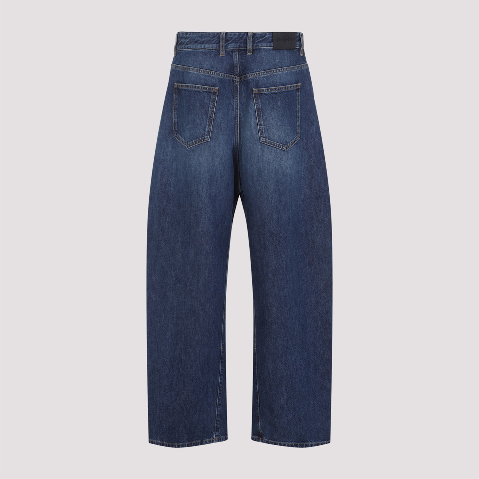 Givenchy Denim Trousers With Belt Loops And Contrast Stitching In Blue