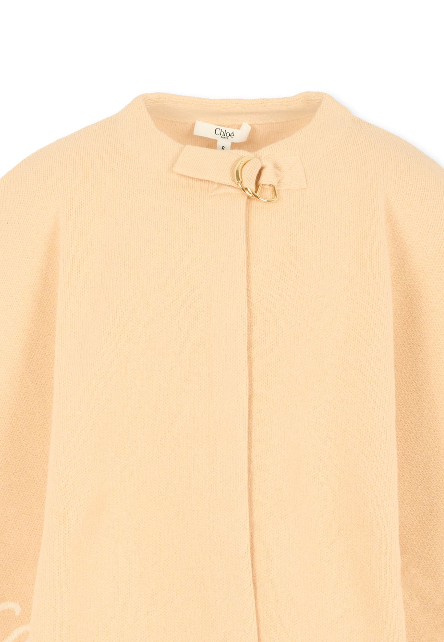 Chloé Beie Cape For Girl With Logo In Animal Print