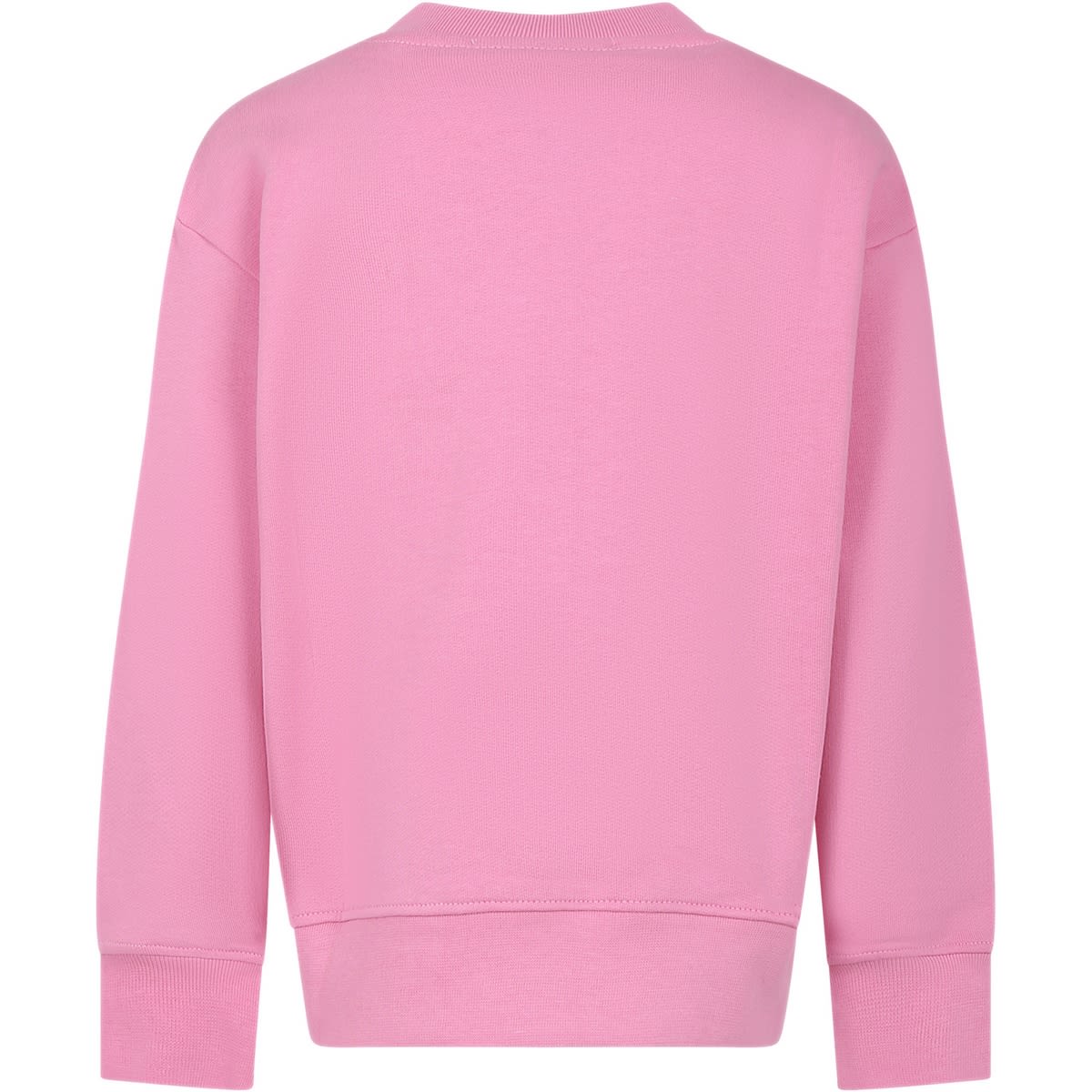 Msgm Logo-stamp Cotton Sweatshirt In Pink