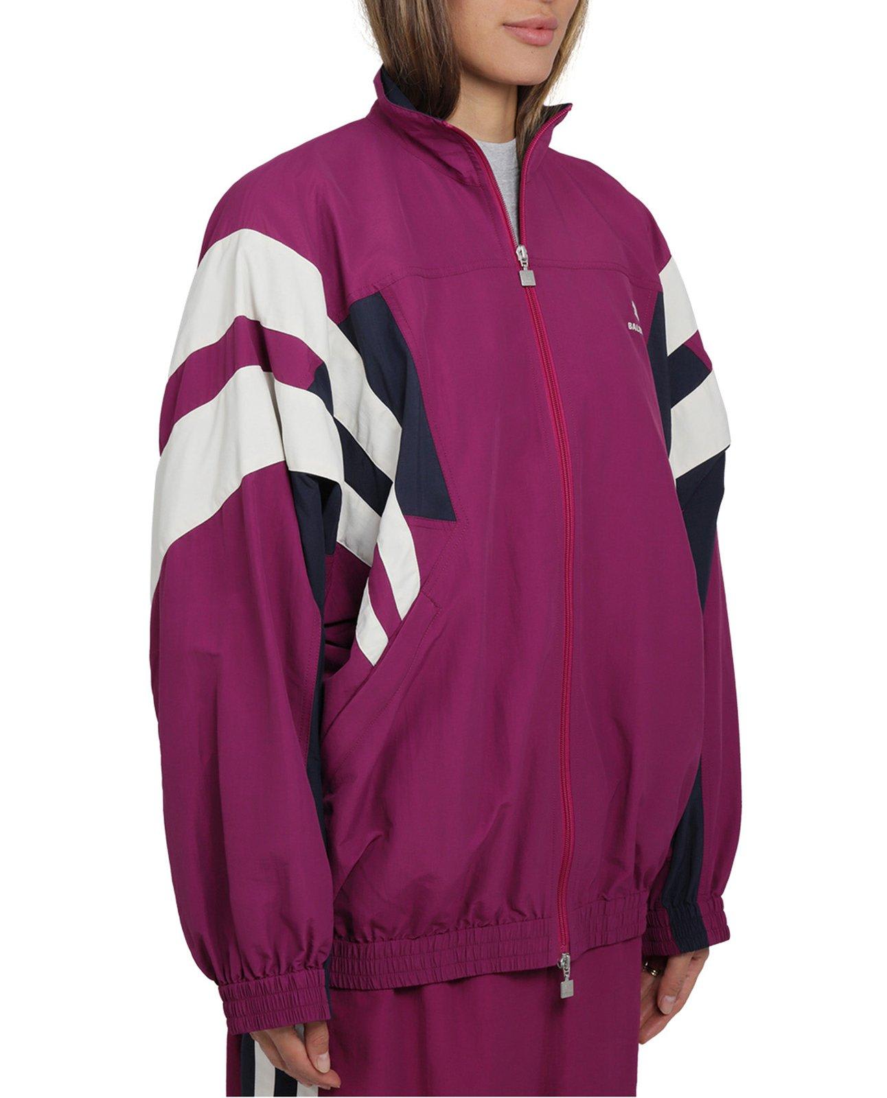 Shop Balenciaga Sporty B Tracksuit Jacket In Purple