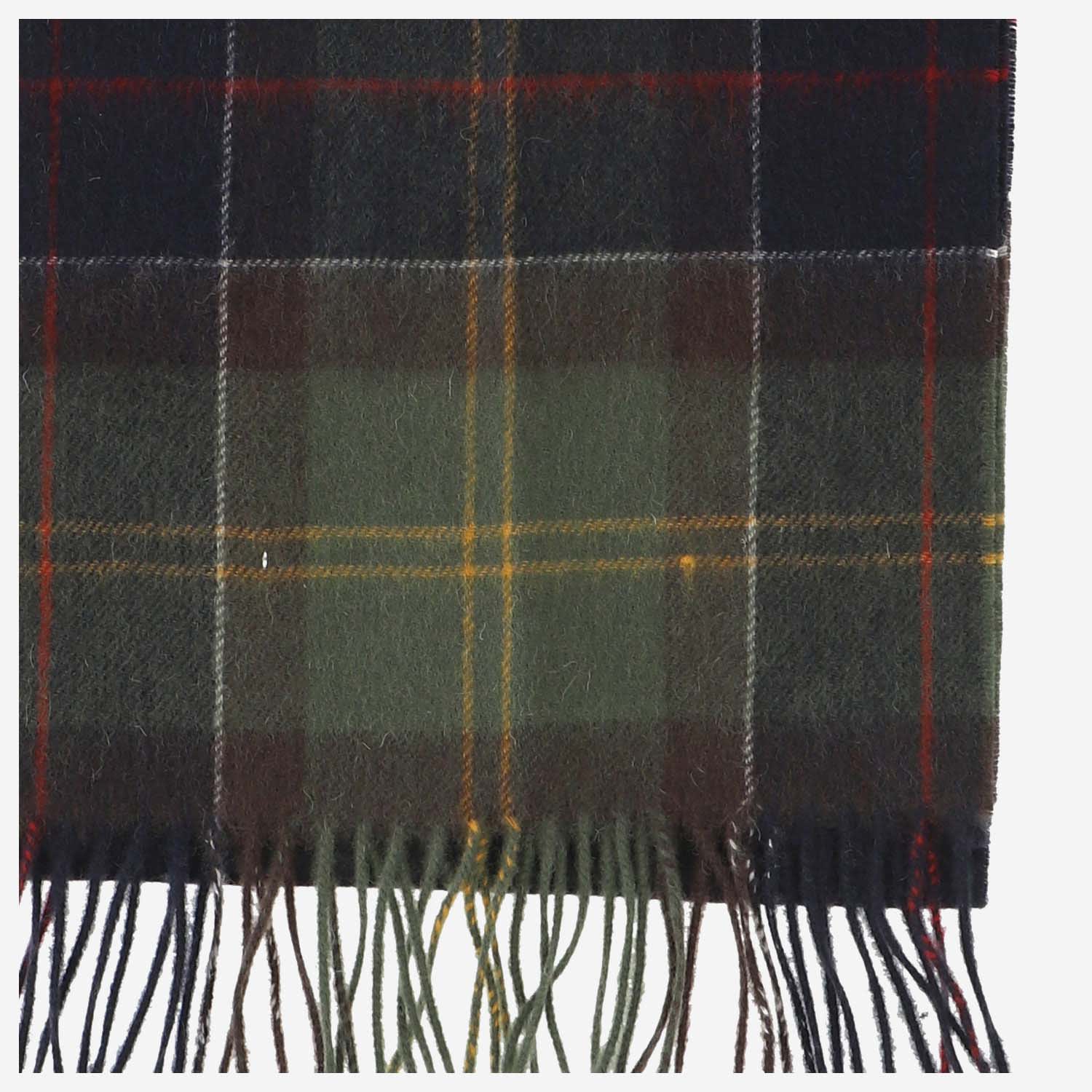 Barbour Acrylic Scarf With Check Pattern In Green