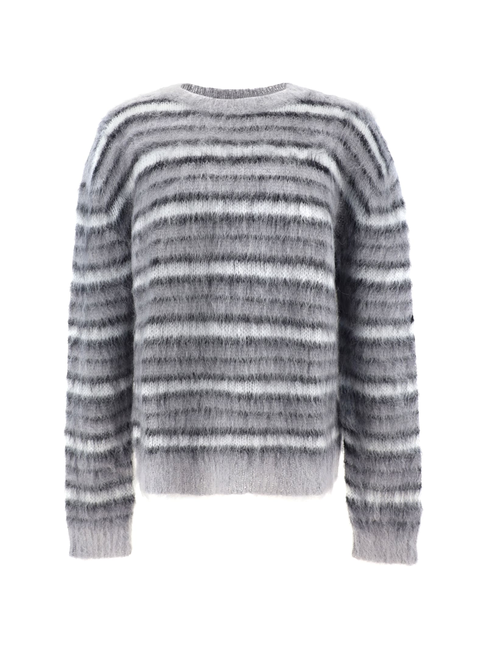 Shop Marni Sweater In Antique Silver