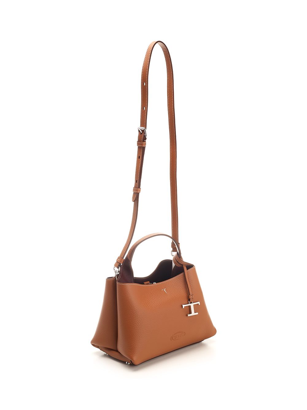 Shop Tod's T Timeless Micro Handbag In Beige