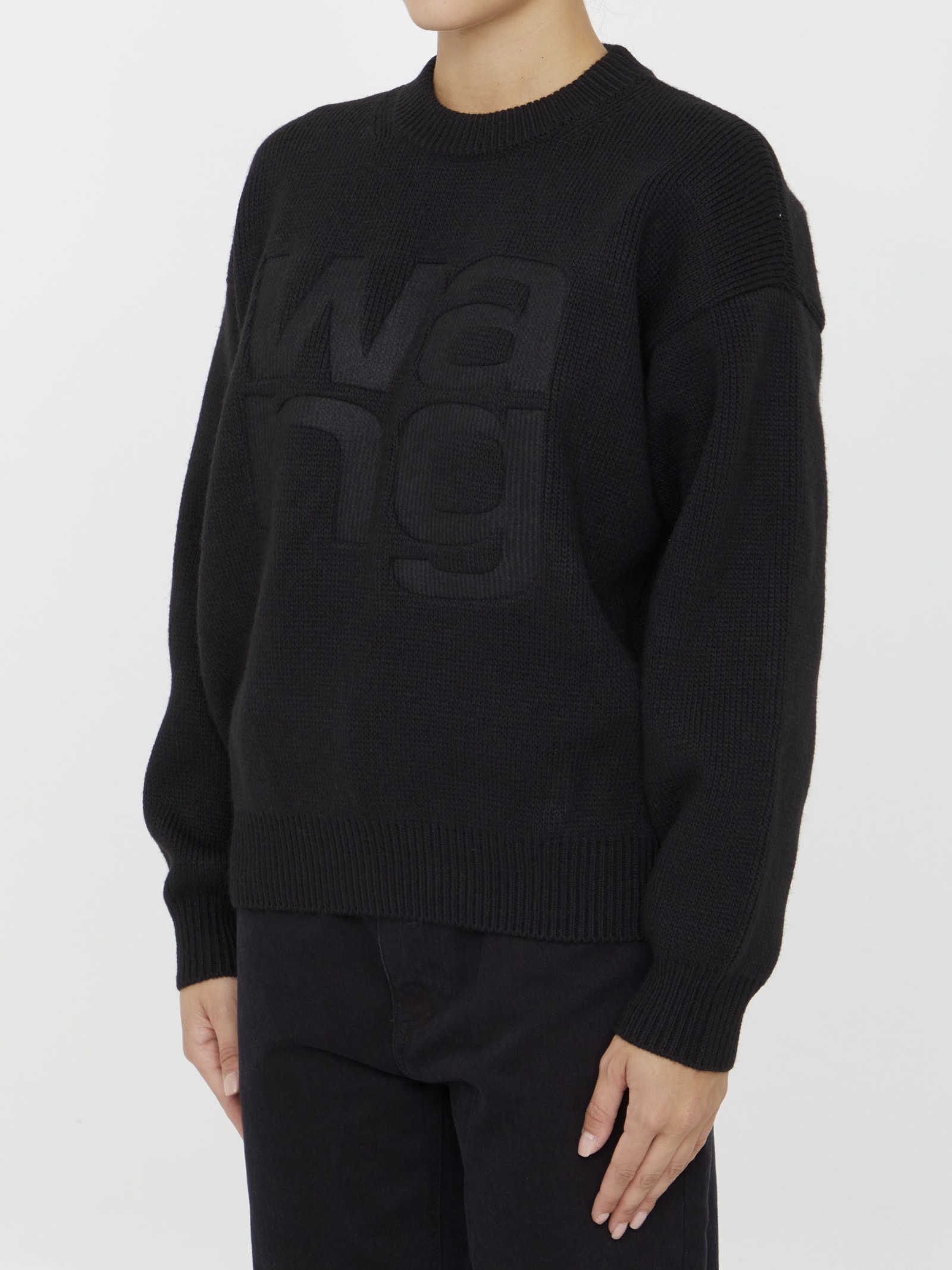Shop Alexander Wang Wang Logo Jumper In Black