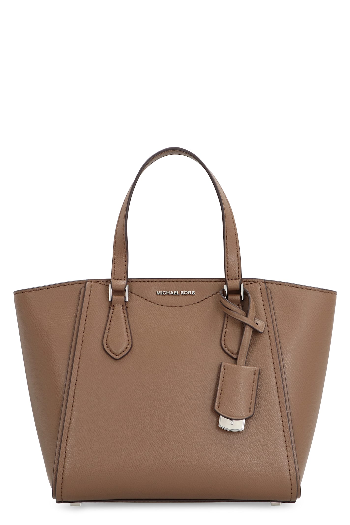 Shop Michael Michael Kors Taryn Leather Tote In Brown