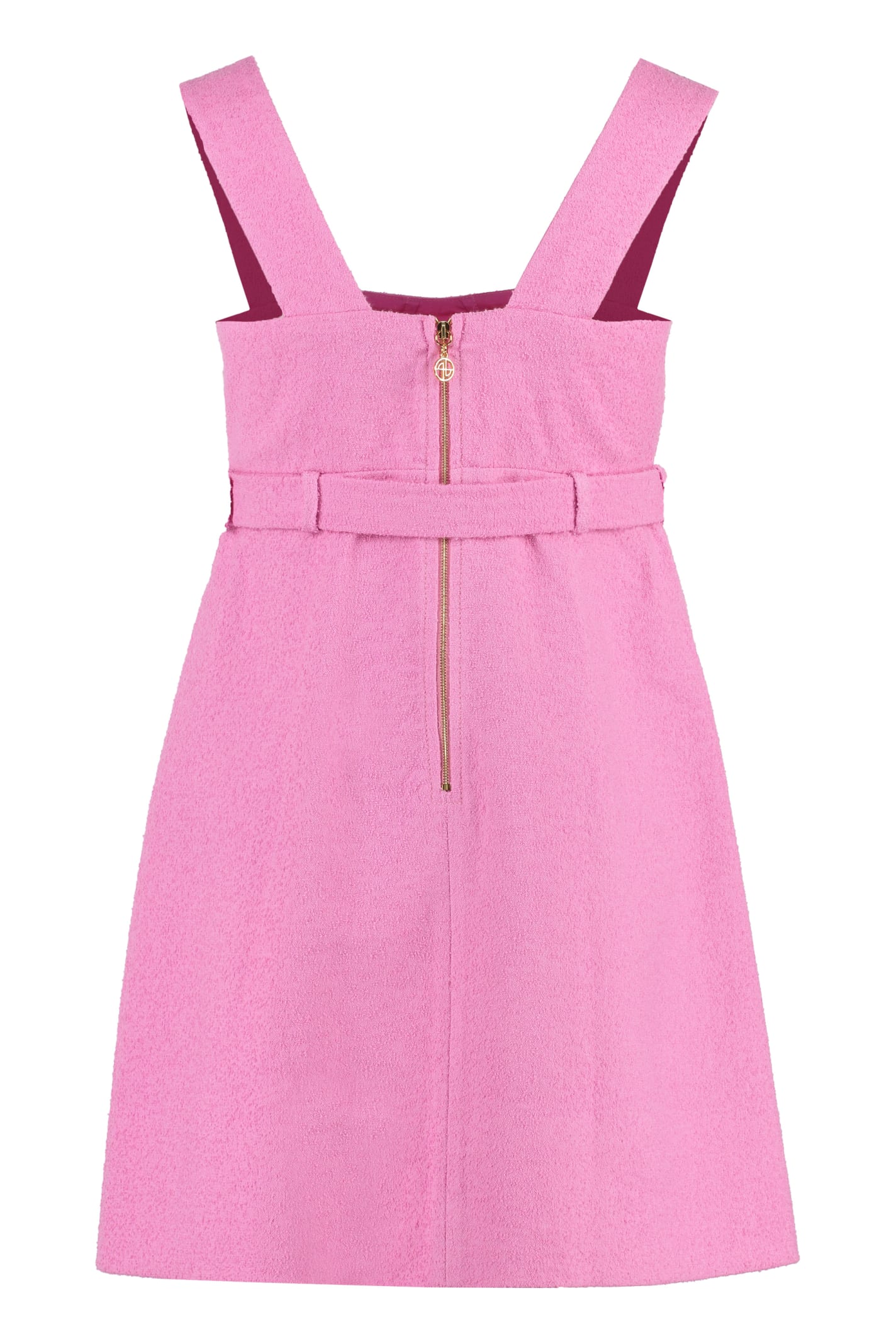 Shop Patou Belted Waist Dress In Pink
