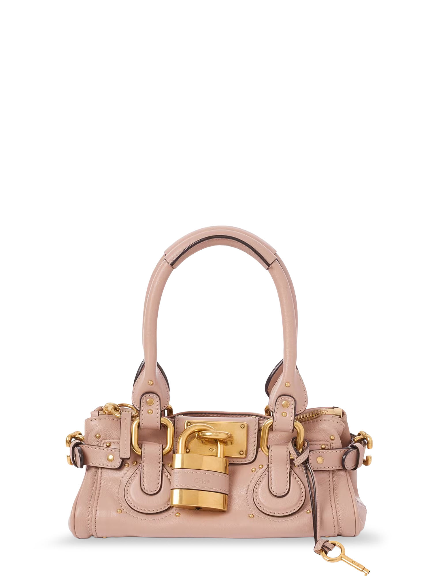 Chloé Chloe Paddington Small Grained Leather Shoulder Bag In Pink