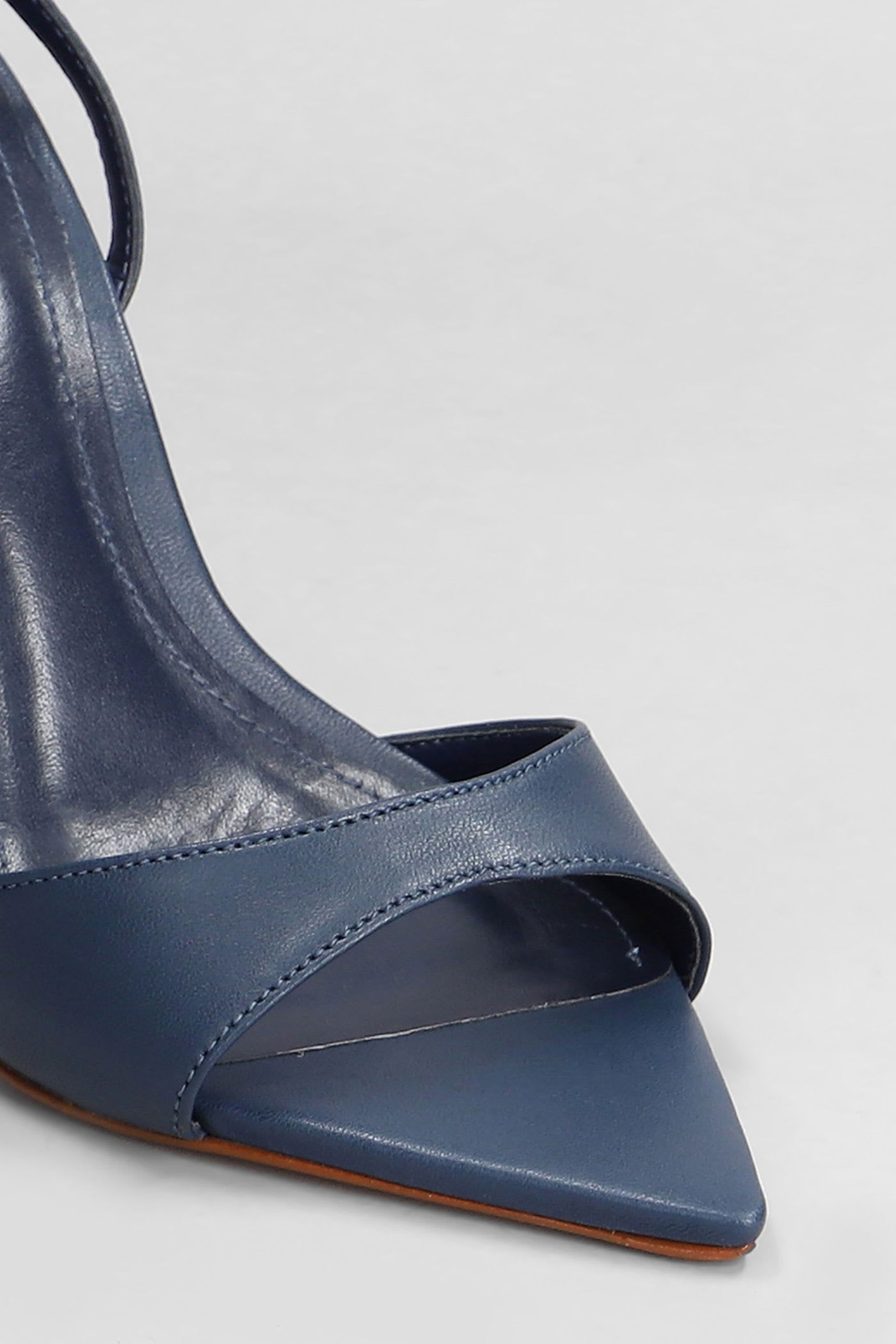 Shop Schutz Sandals In Blue Leather