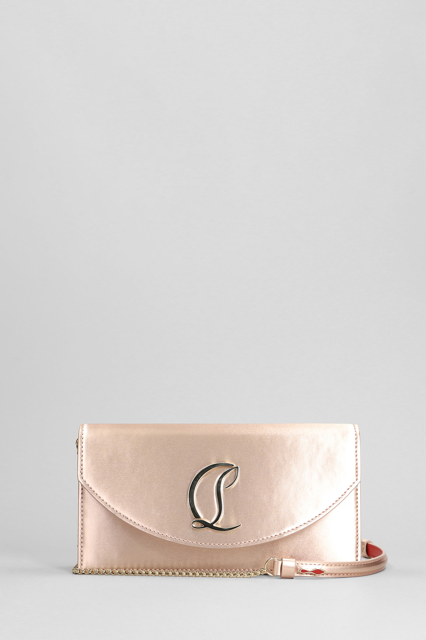 Shop Christian Louboutin Loubi54 Hand Bag In Rose-pink Silk In Golden