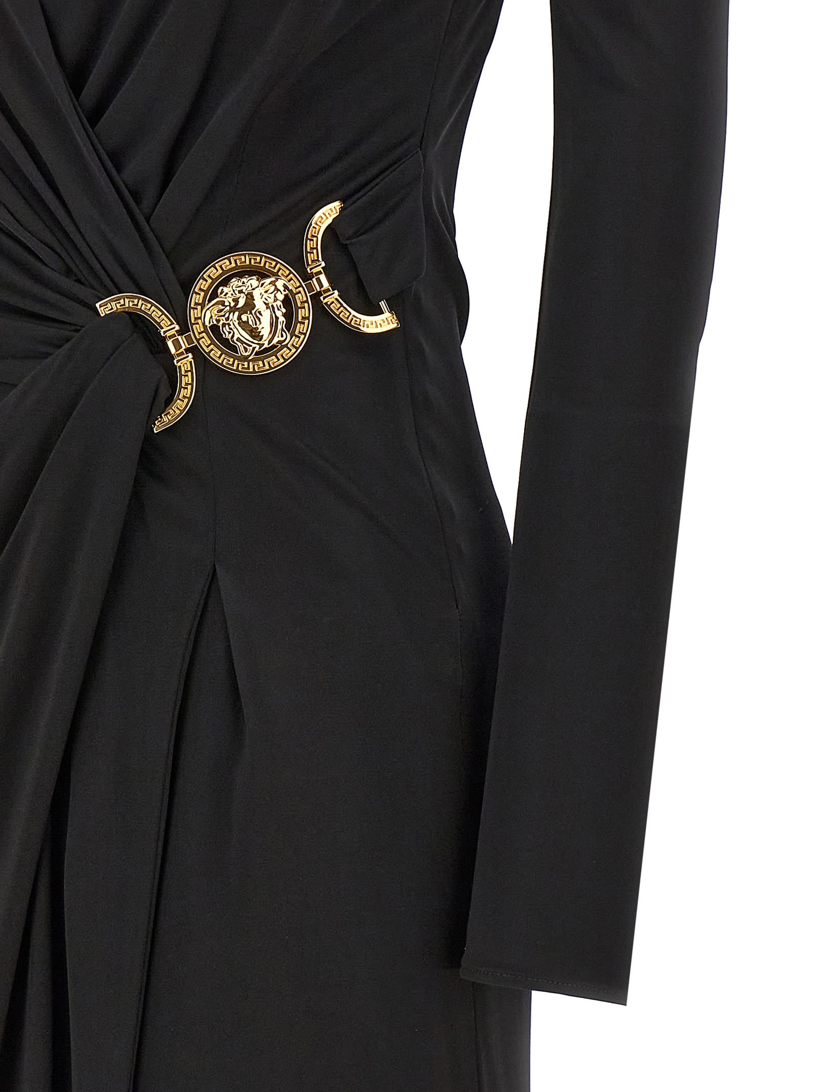 Shop Versace Medusa Dress In Black