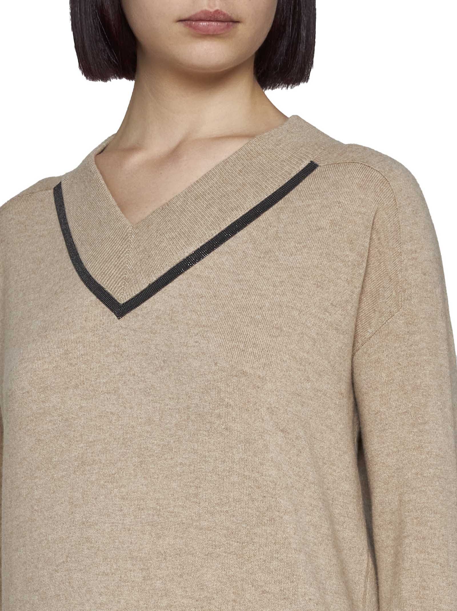 Shop Brunello Cucinelli Sweater In Camel Chiaro