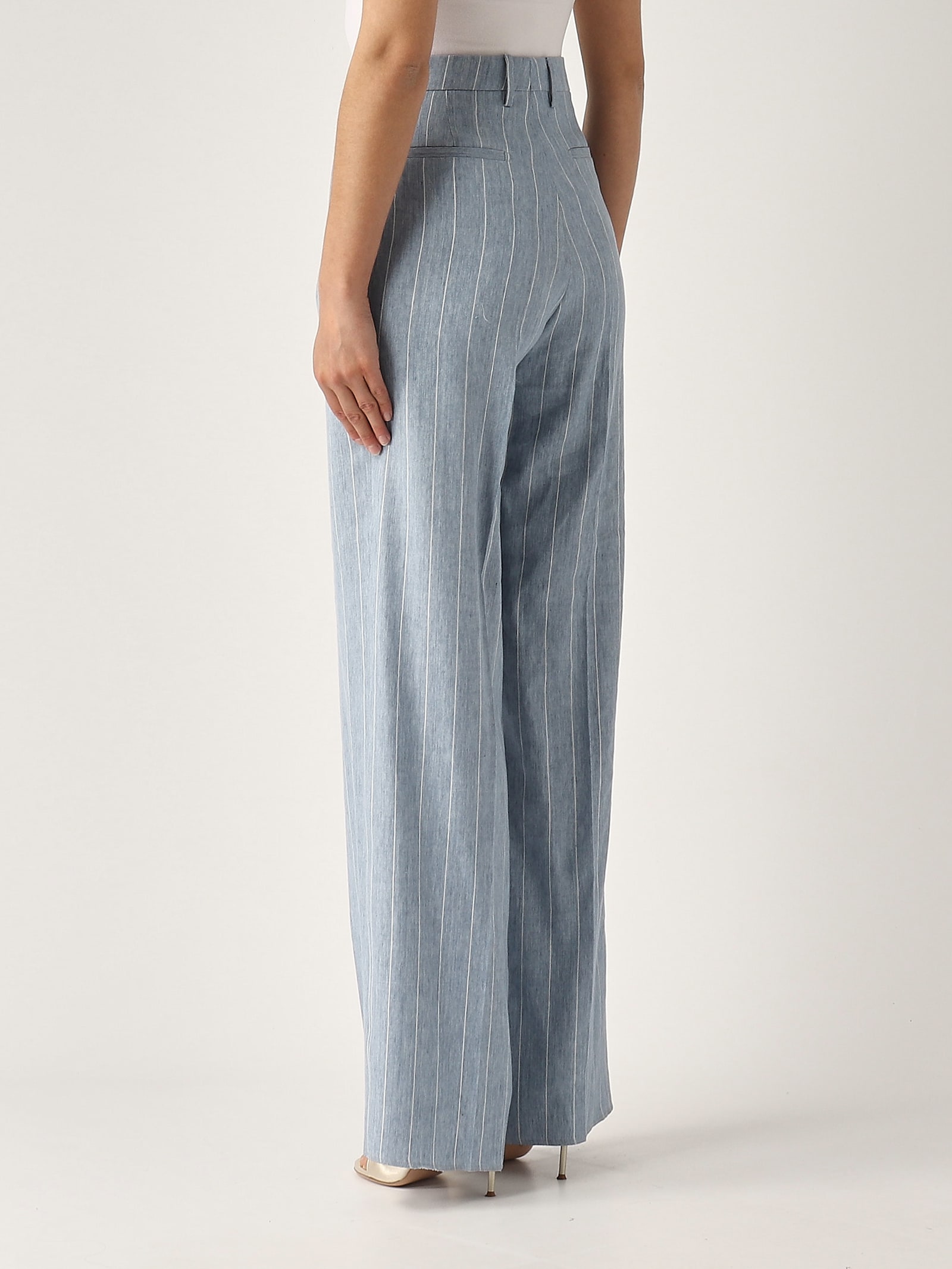 Tagliatore Suit Trousers Model: P-ebony In Celeste-bianco