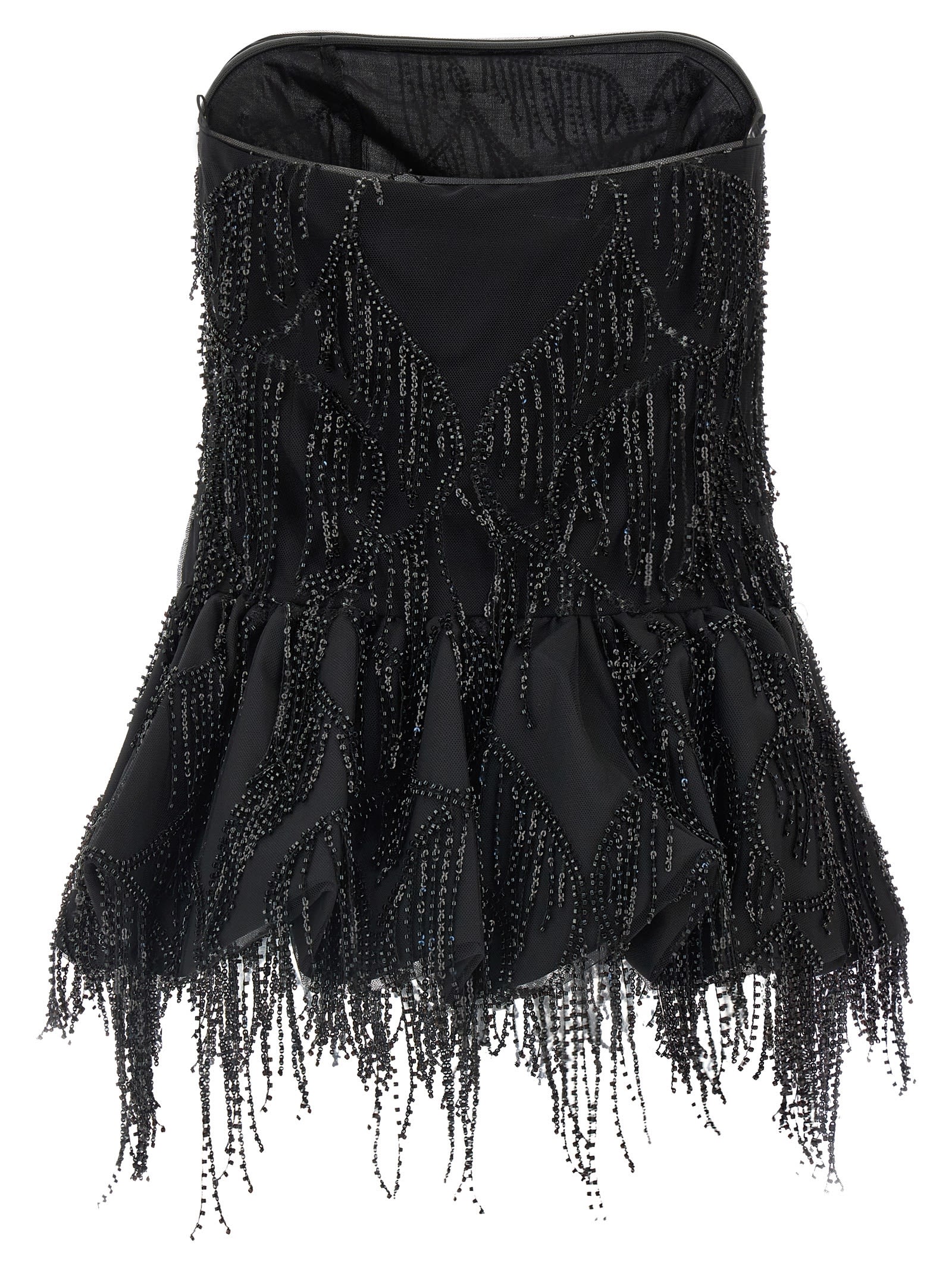 Rotate Birger Christensen Albertina Sequined Strapless Top In Black
