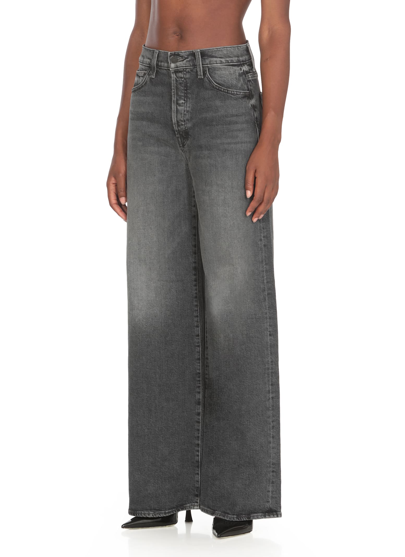 Shop Mother The Ditcher Jeans In Grey