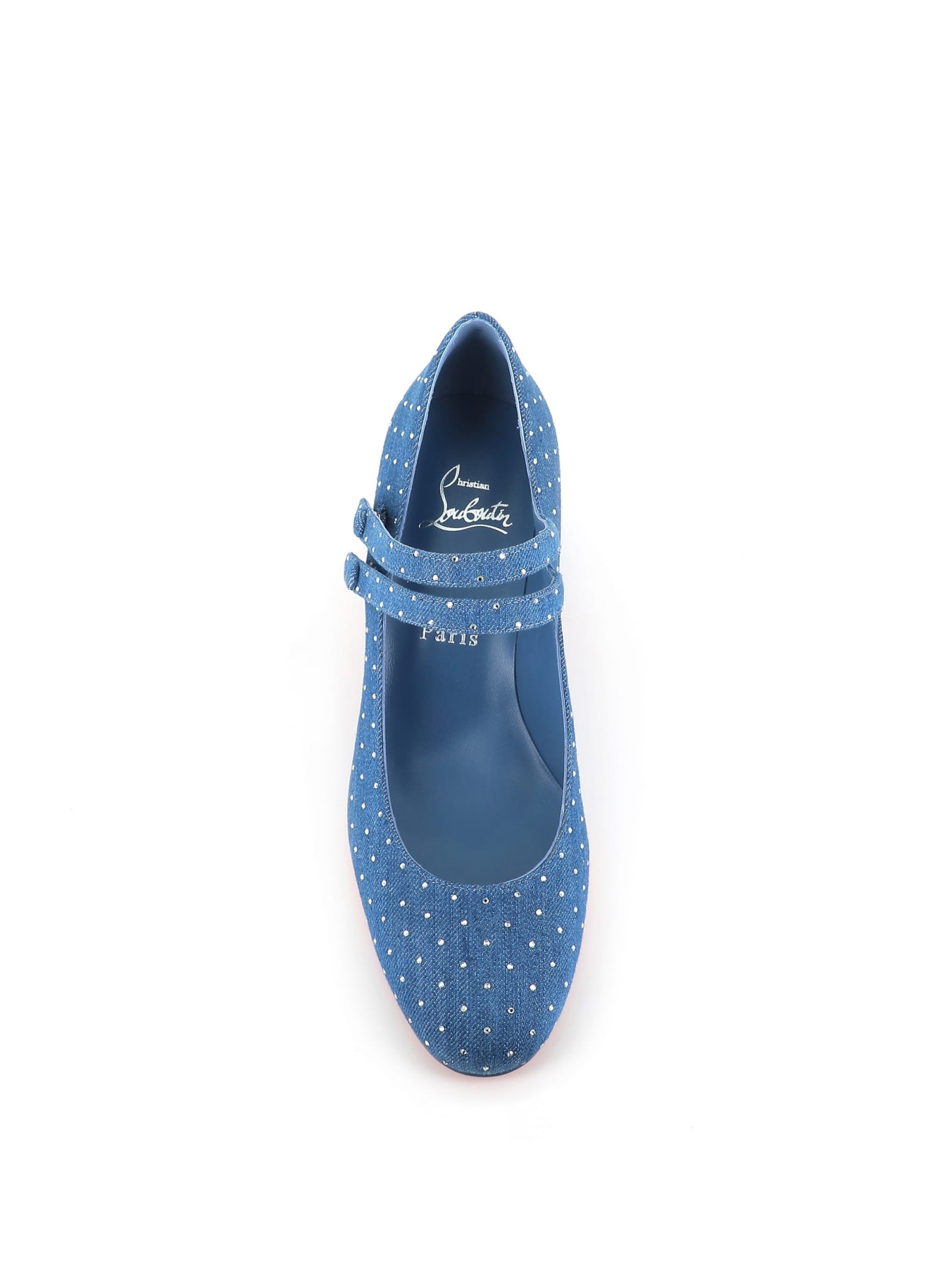 CHRISTIAN LOUBOUTIN DÉCOLLETÈ MISS JANE PLUM STRASS 55 