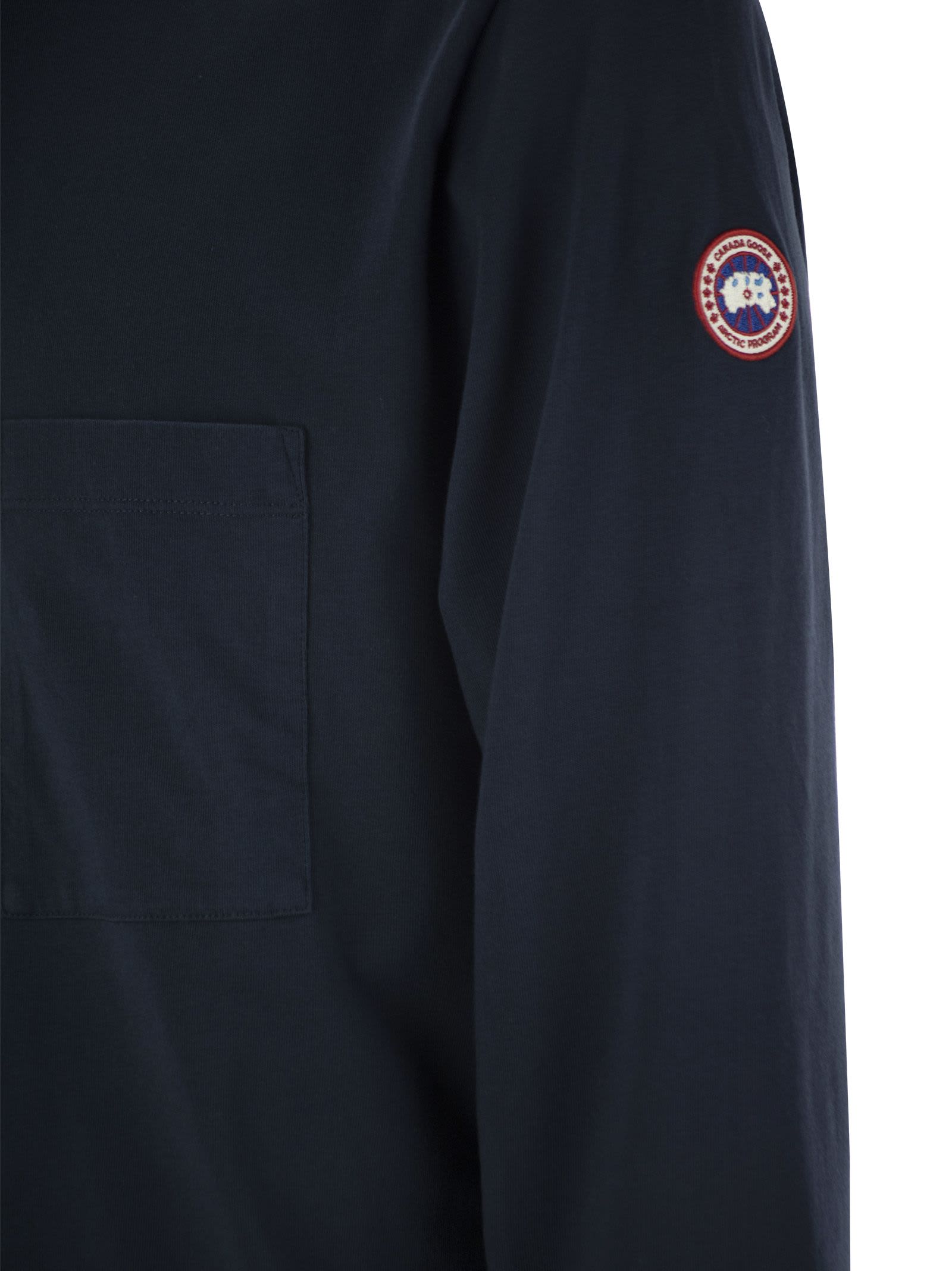 Shop Canada Goose Gladstone - T-shirt With Long Sleeves In Navy