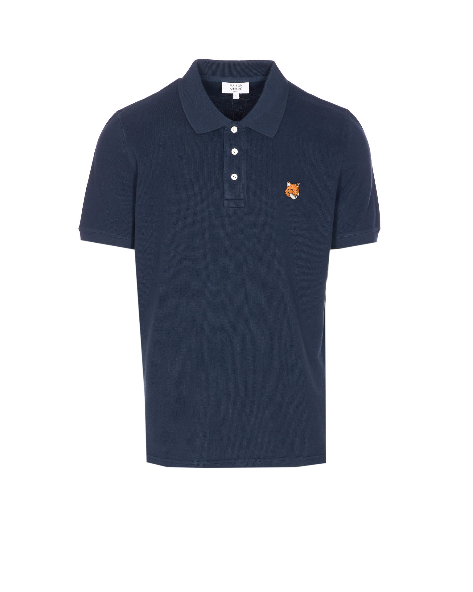 Maison Kitsuné Regular Fit Polo Shirt With Short Sleeves In Blue
