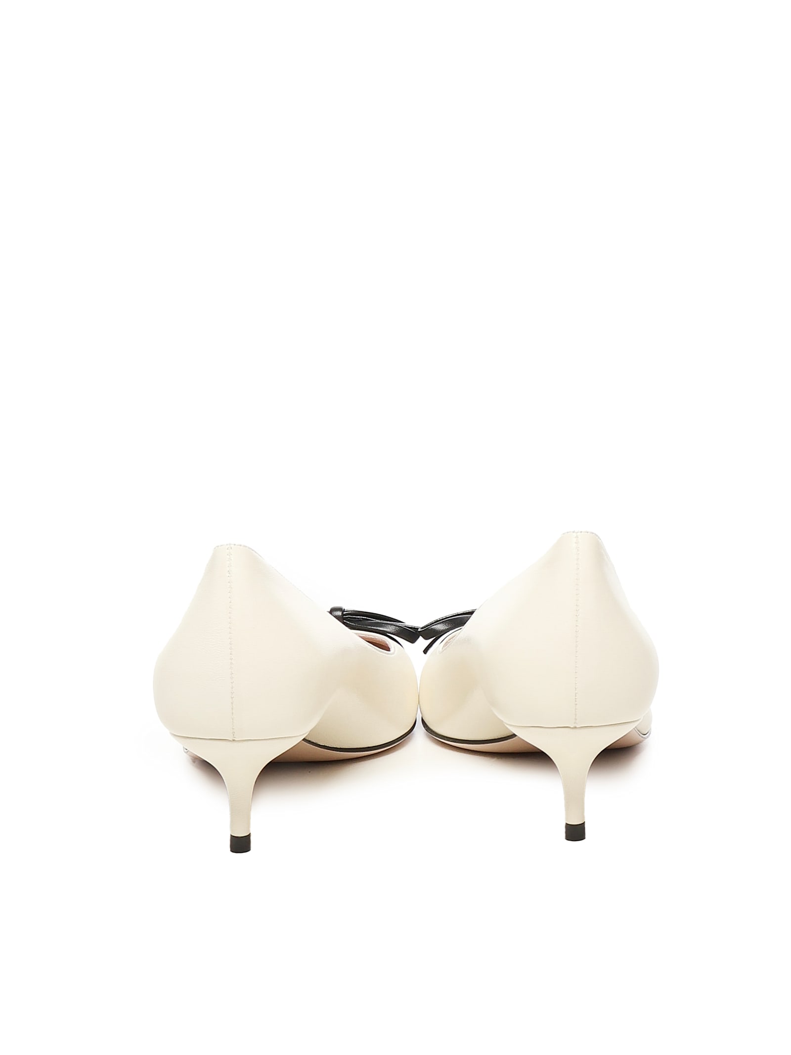 Valentino Bepointy 45 Bow-embellished Two-tone Leather Pumps