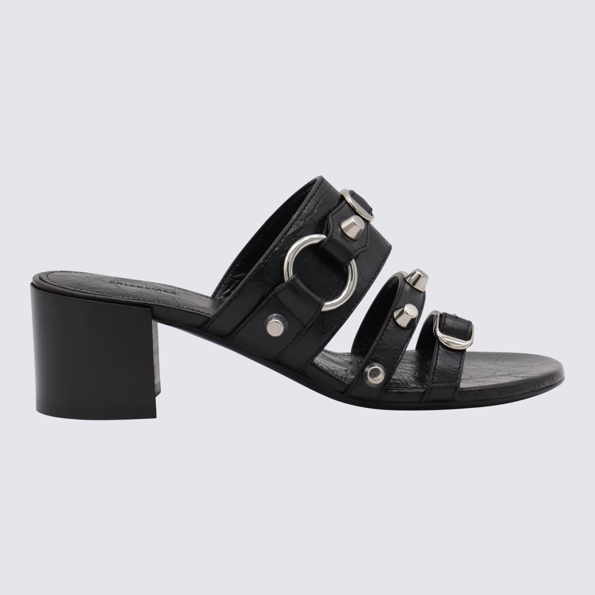 Black Leather City Sandals