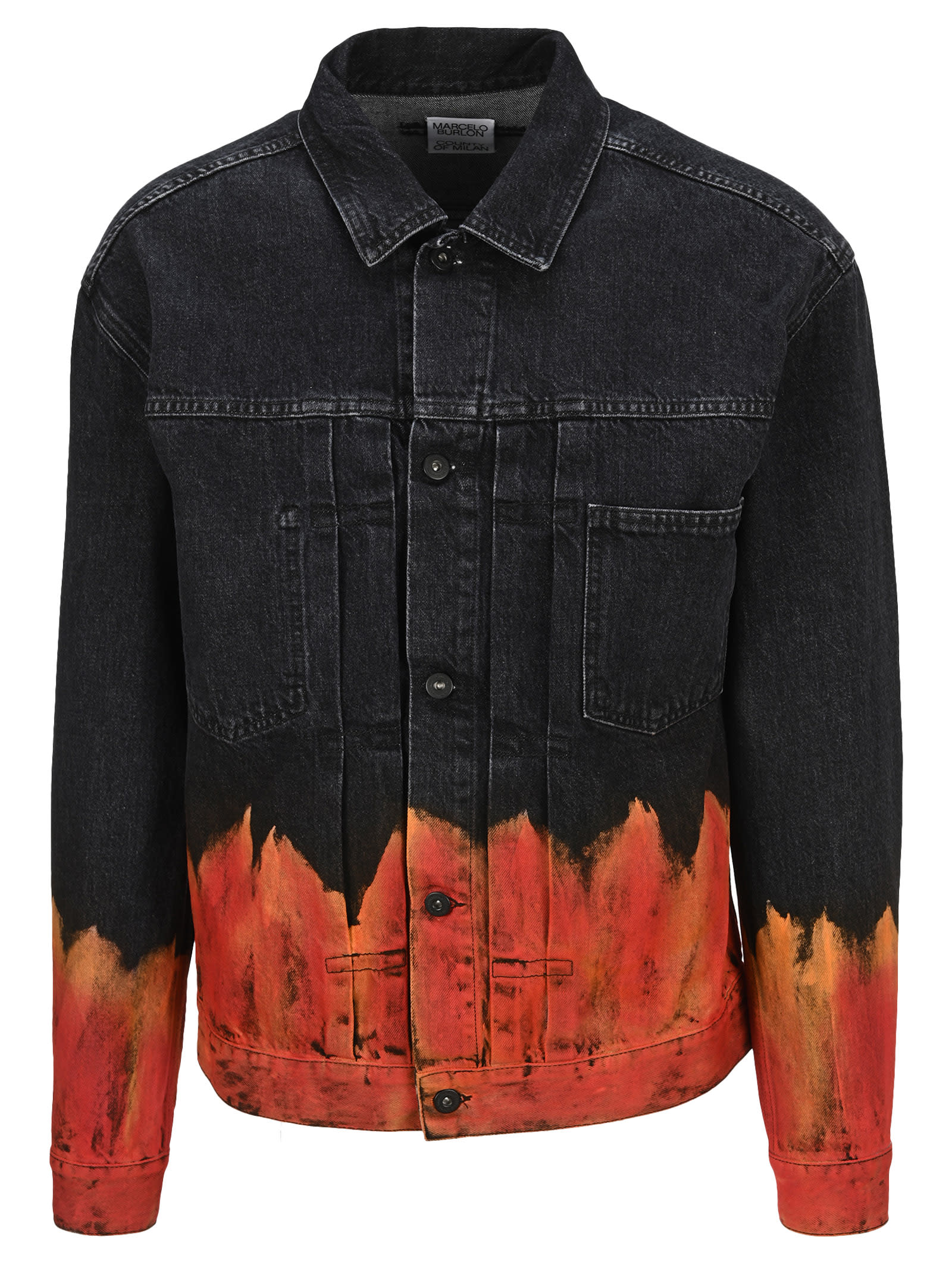 Marcelo Burlon Flame-print Denim Jacket