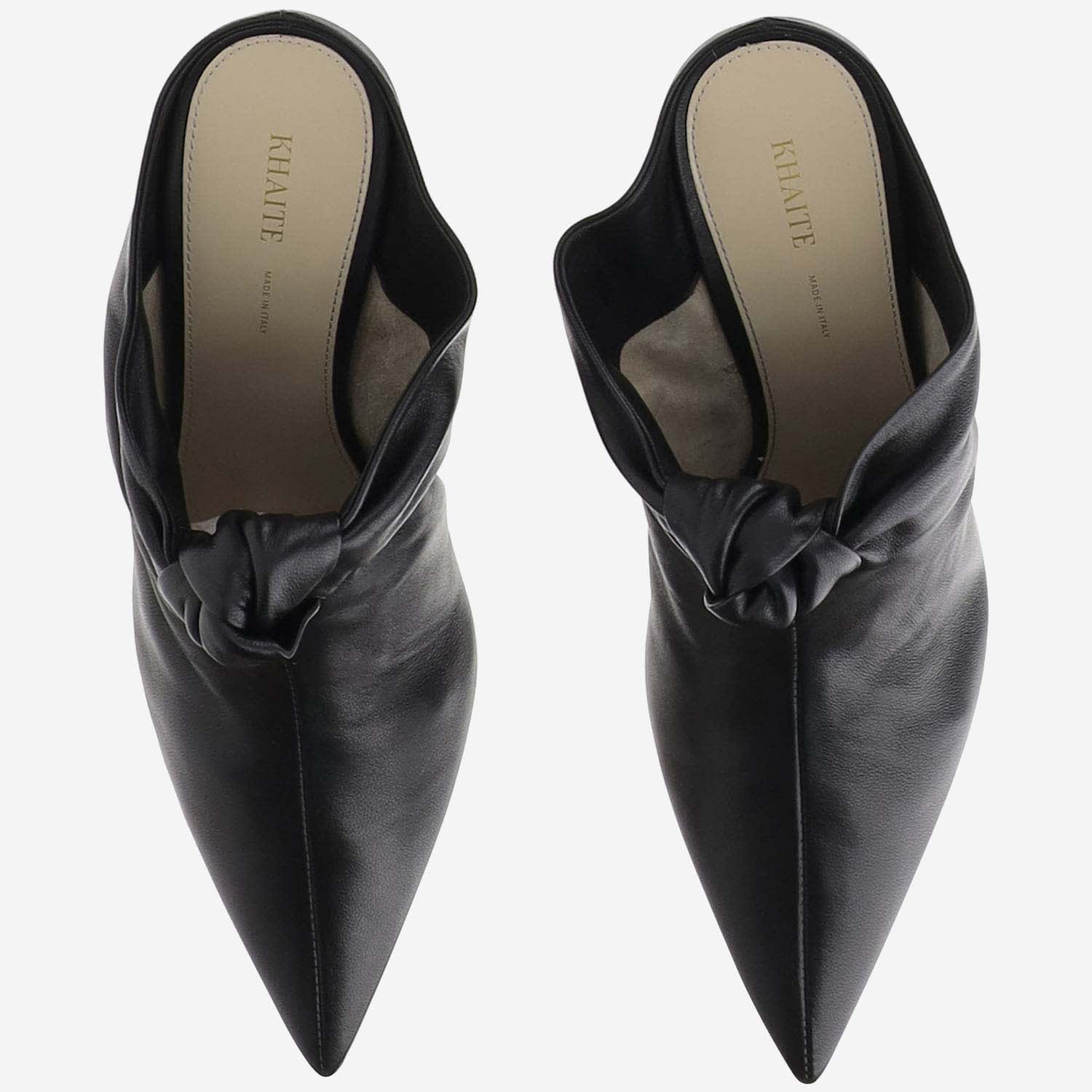 Shop Khaite Mules Rowan In Black