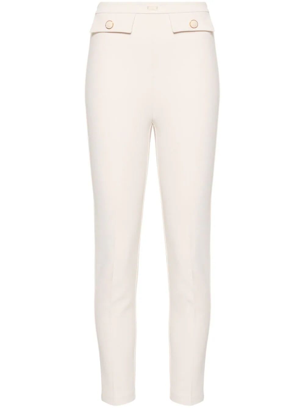 Shop Elisabetta Franchi Straight Leg Pants In Butter